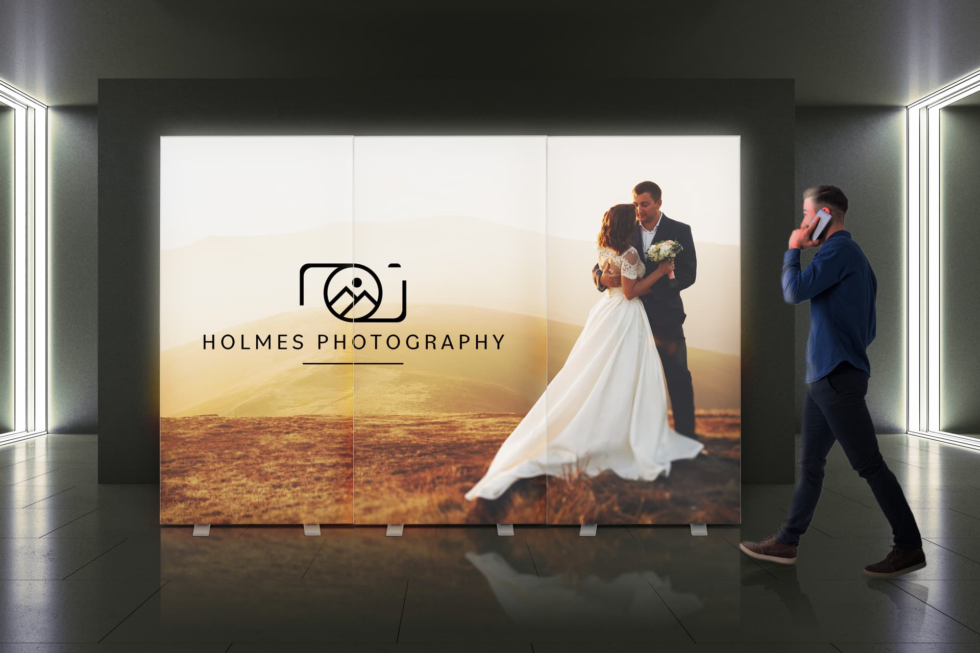 Three SEG pop-up displays connected together to make one large tradeshow display