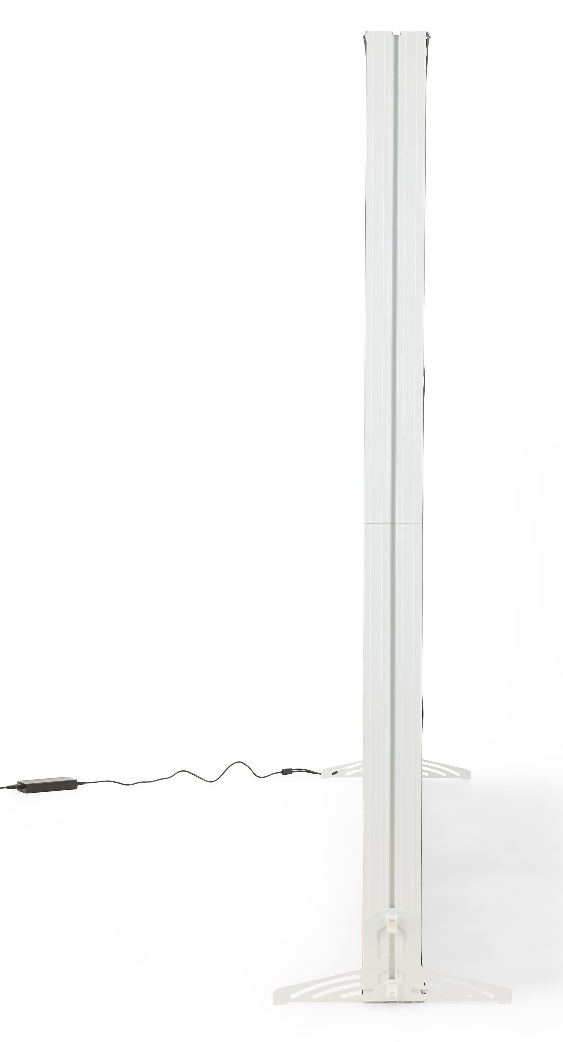 LED backlit trade show display with back exit power cord 