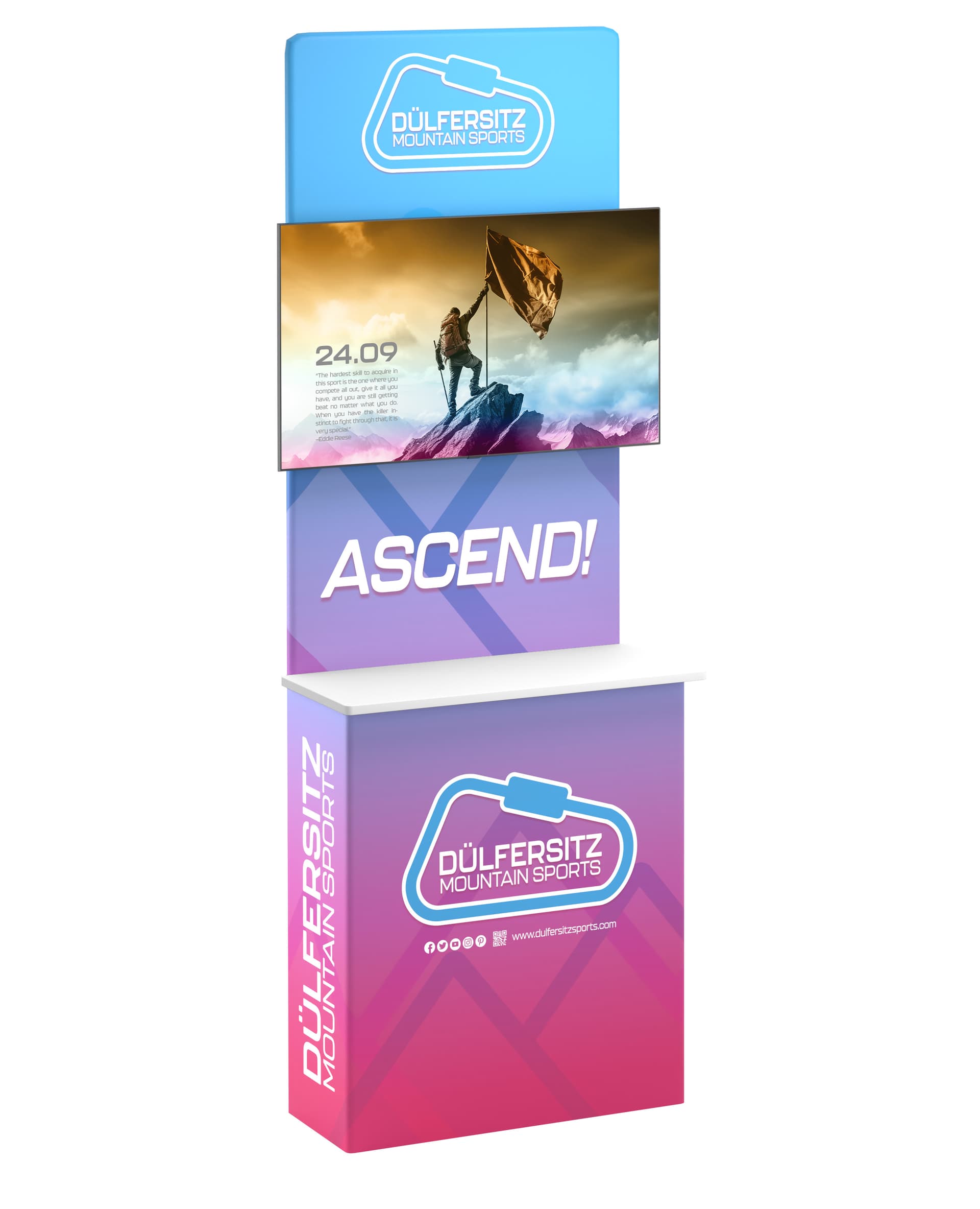 Pop up backwall display with vibrant graphics