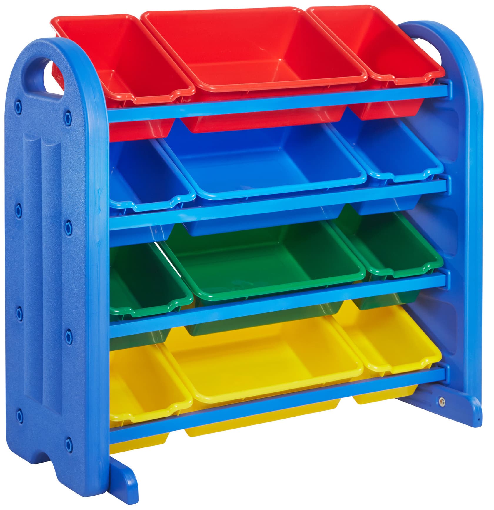 Children's Plastic Storage Organizer with Bins in 4 Colors