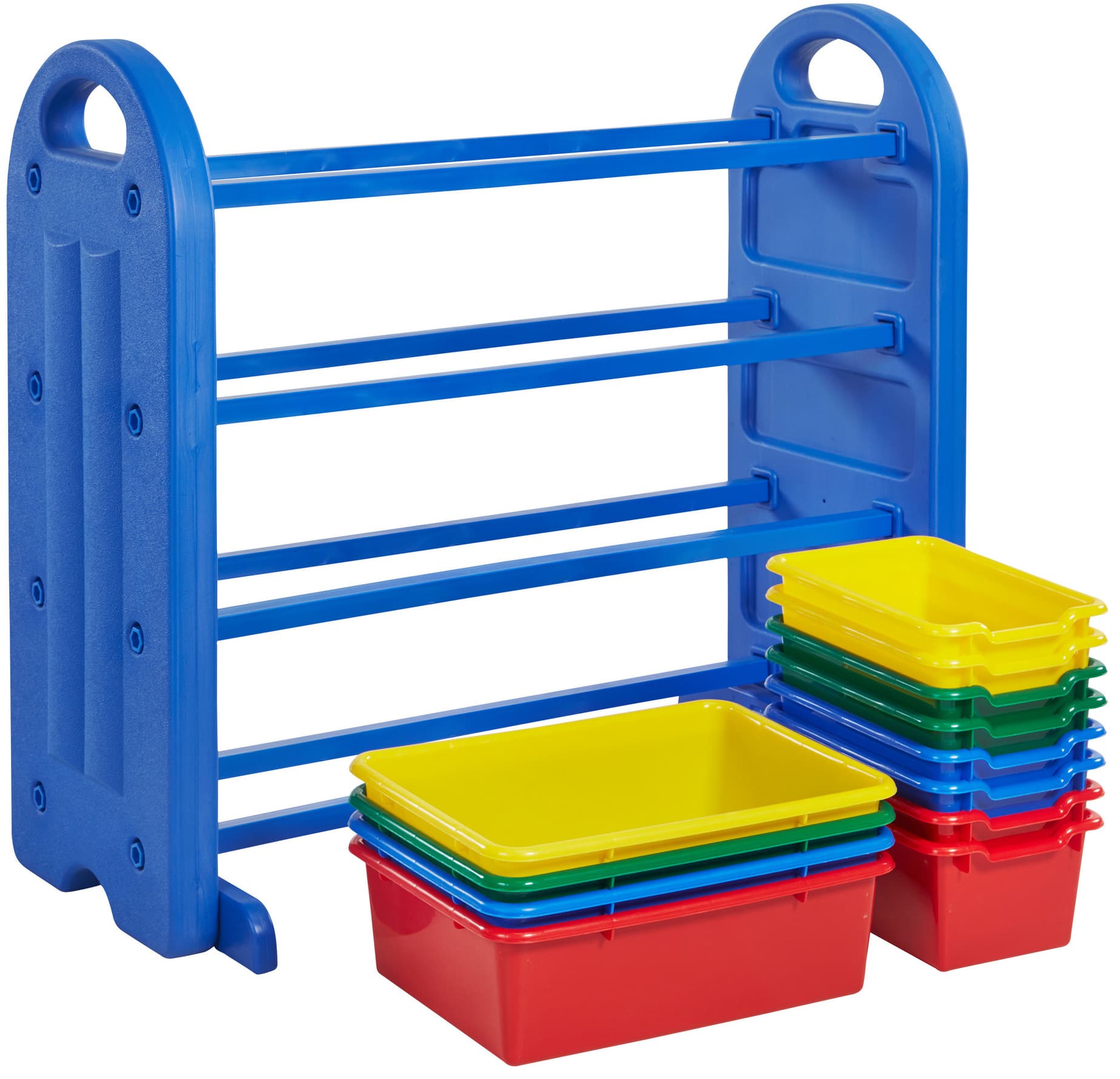 Children's Plastic Storage Organizer with Blue Frame