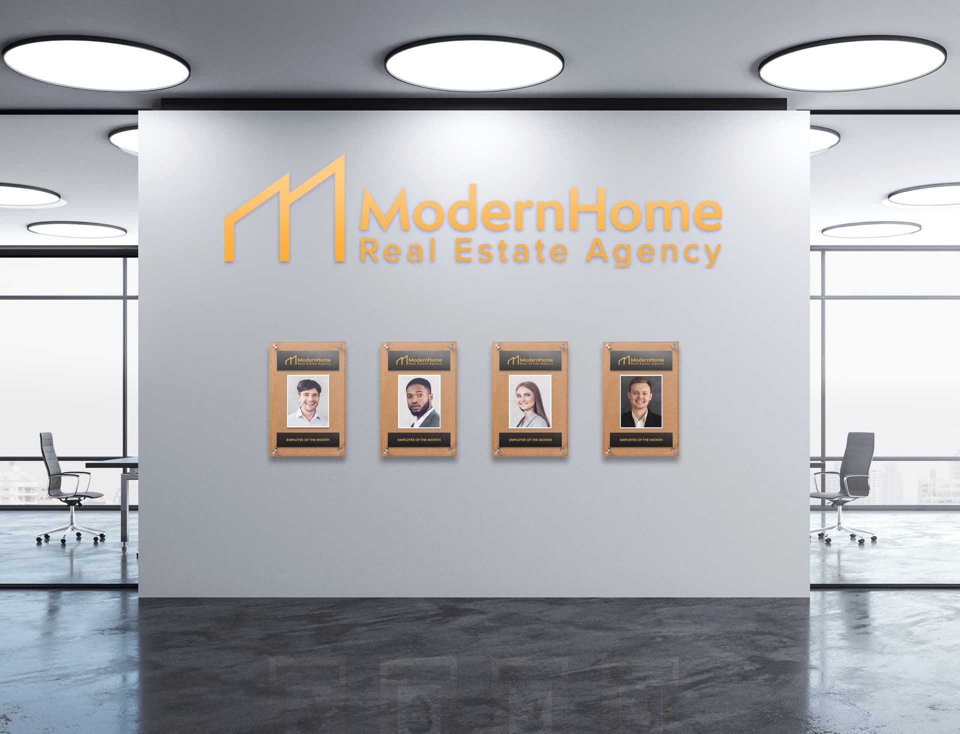 Custom acrylic signs with wall mounted hardware