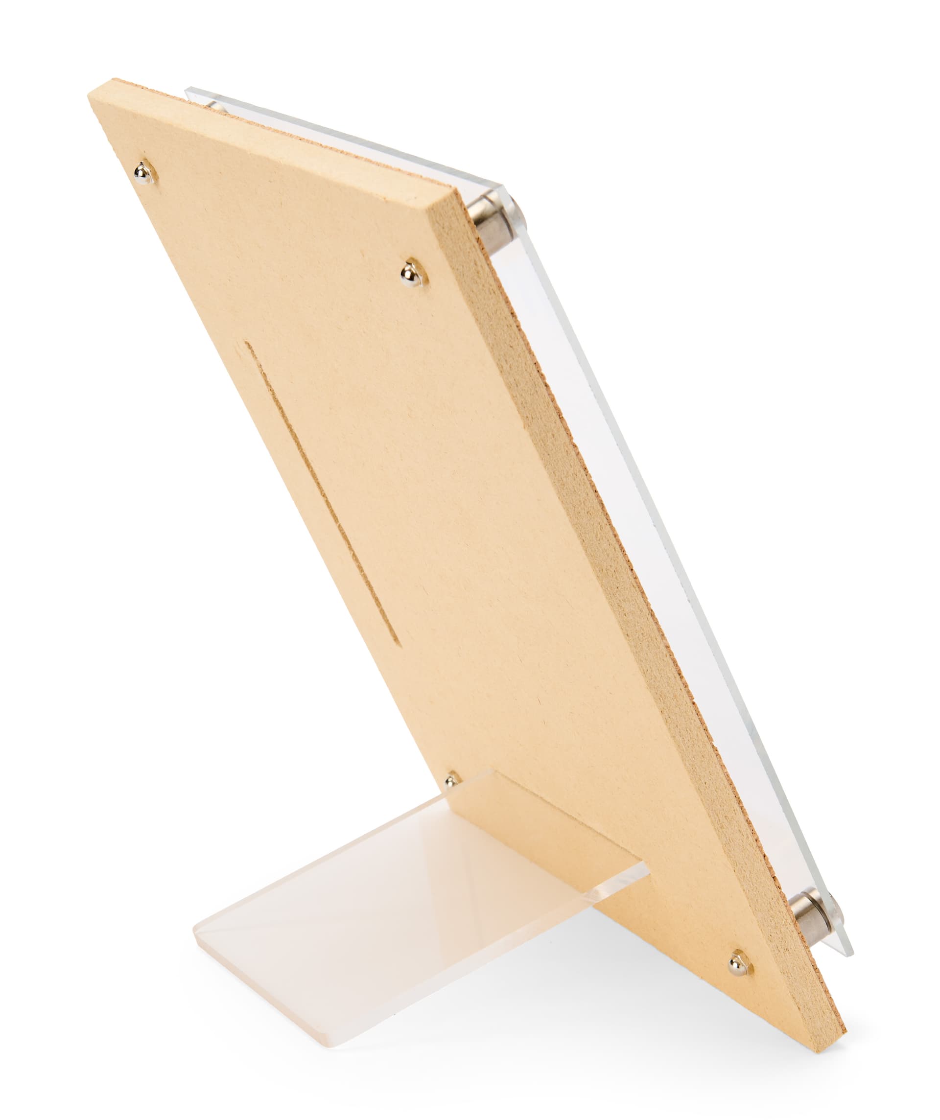 Custom acrylic signs with adjustable stand for adjustable viewing angles