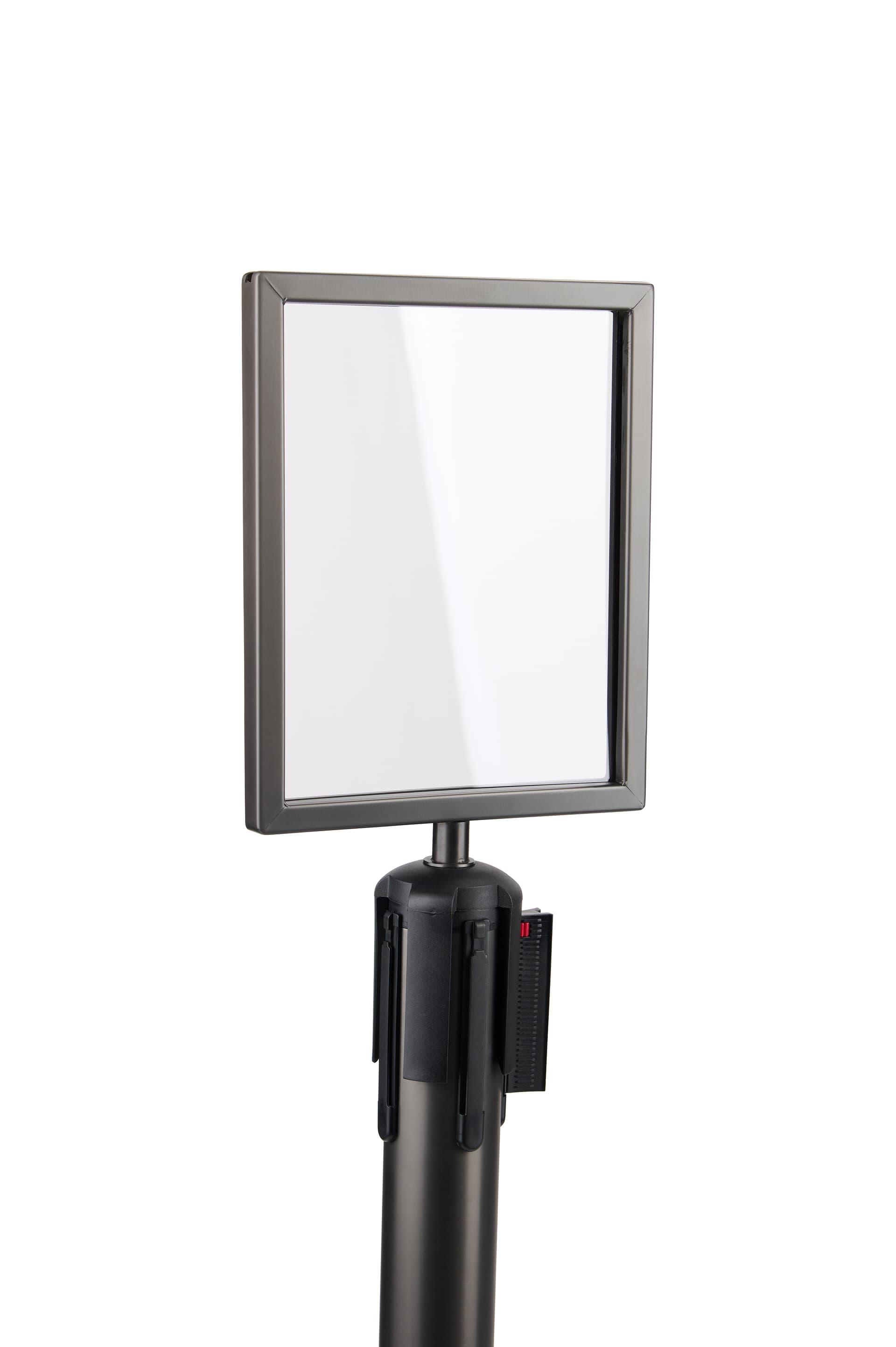 Sign holder topper for RCCDX QueuePole.Deluxe stanchions with versatile design
