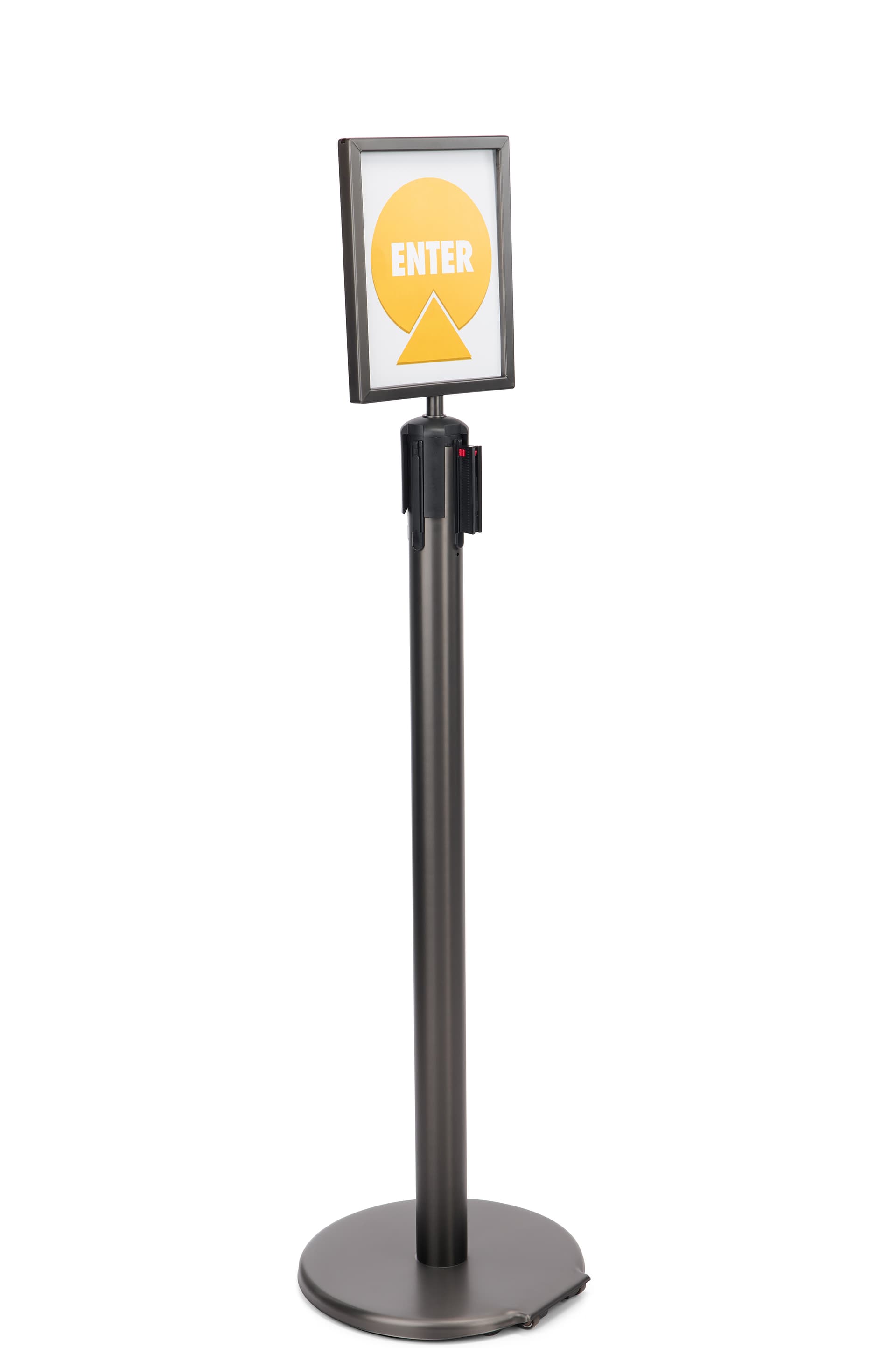 Sign holder topper for RCCDX QueuePole.Deluxe stanchions fits most 2.5" diameter stanchions