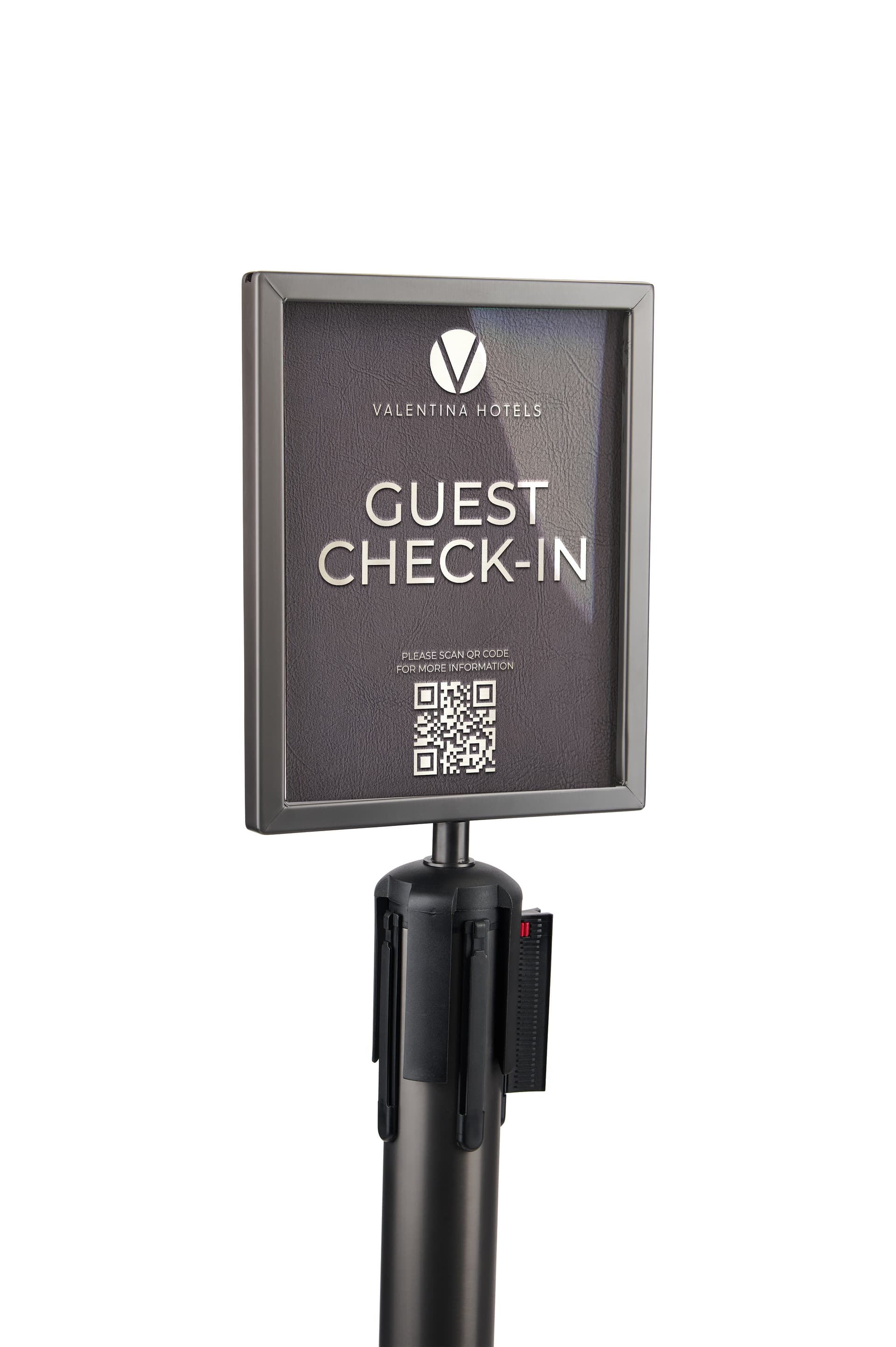Sign holder topper for RCCDX QueuePole.Deluxe stanchions with beautiful brushed metal finished