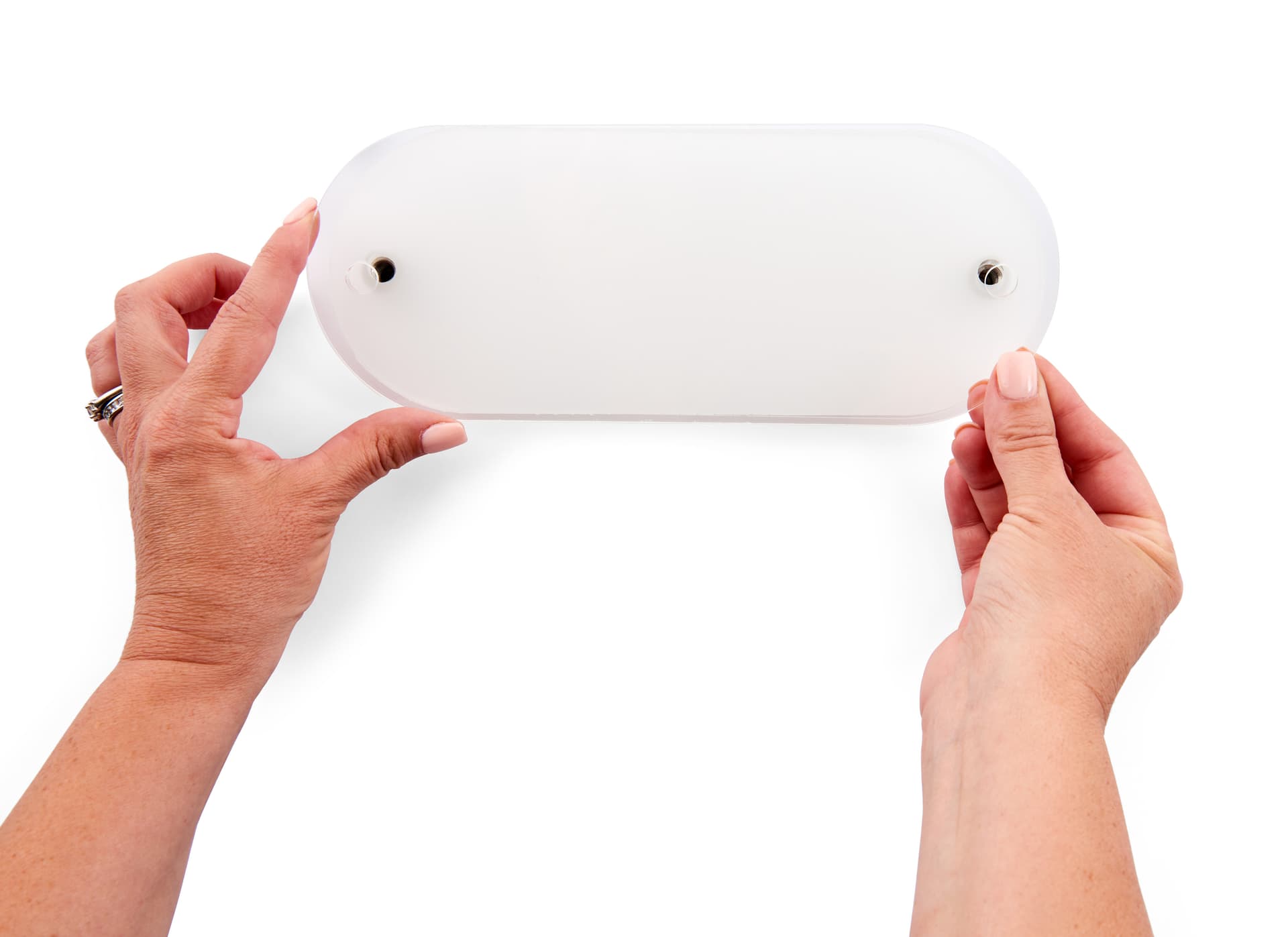 Recycled acrylic custom oval directory signs with DIY user experience