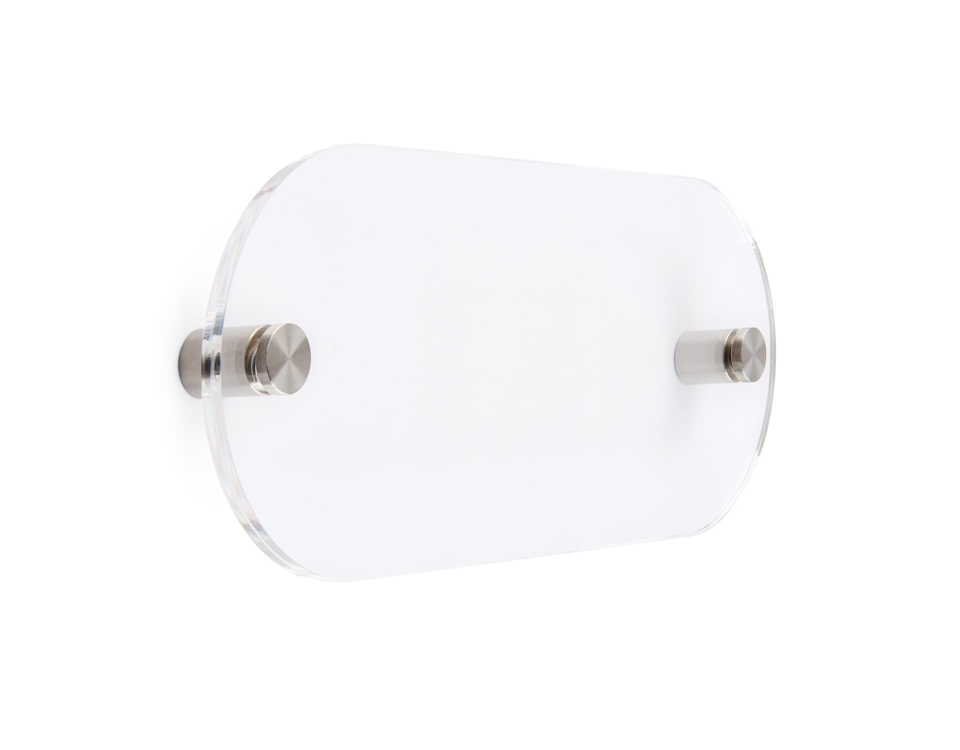 Recycled acrylic custom oval directory signs arrive with a removable protective film