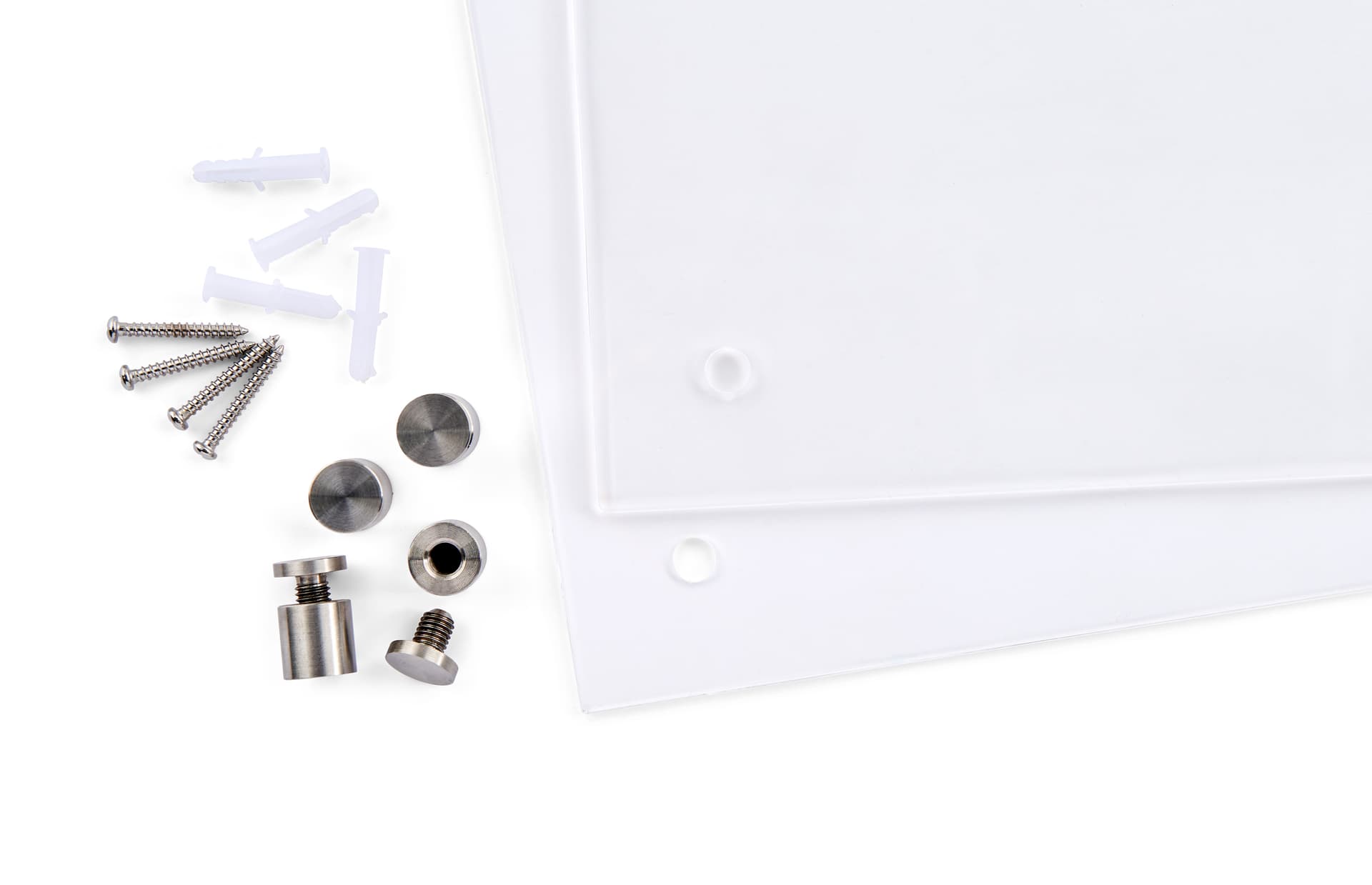 Recycled acrylic custom office wall signs complete with mounting hardware and stainless standoffs