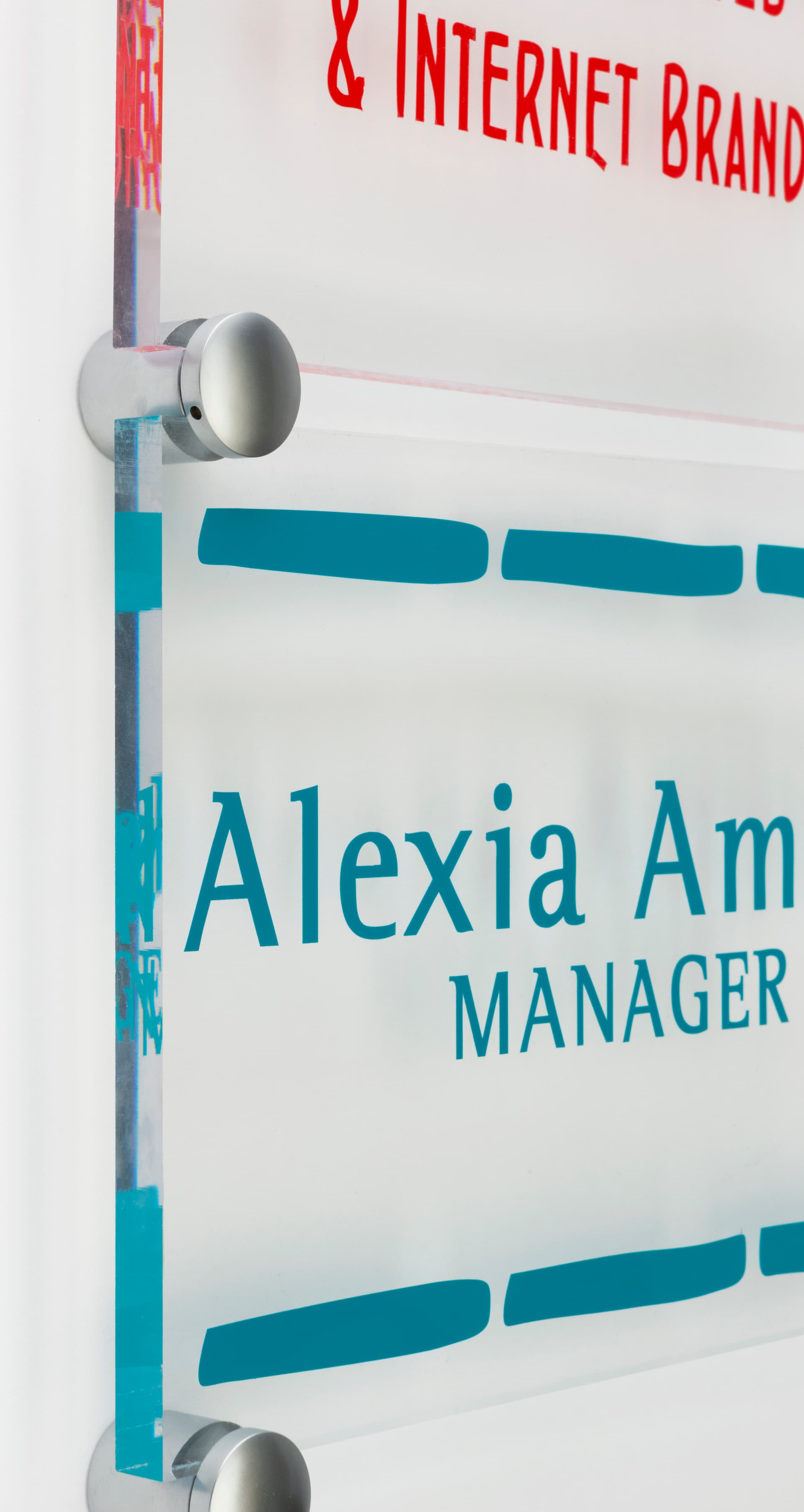 Wall Display Systems w/Satin Aluminum Finish For Dual 3/16" - 9/32" Thick Signs