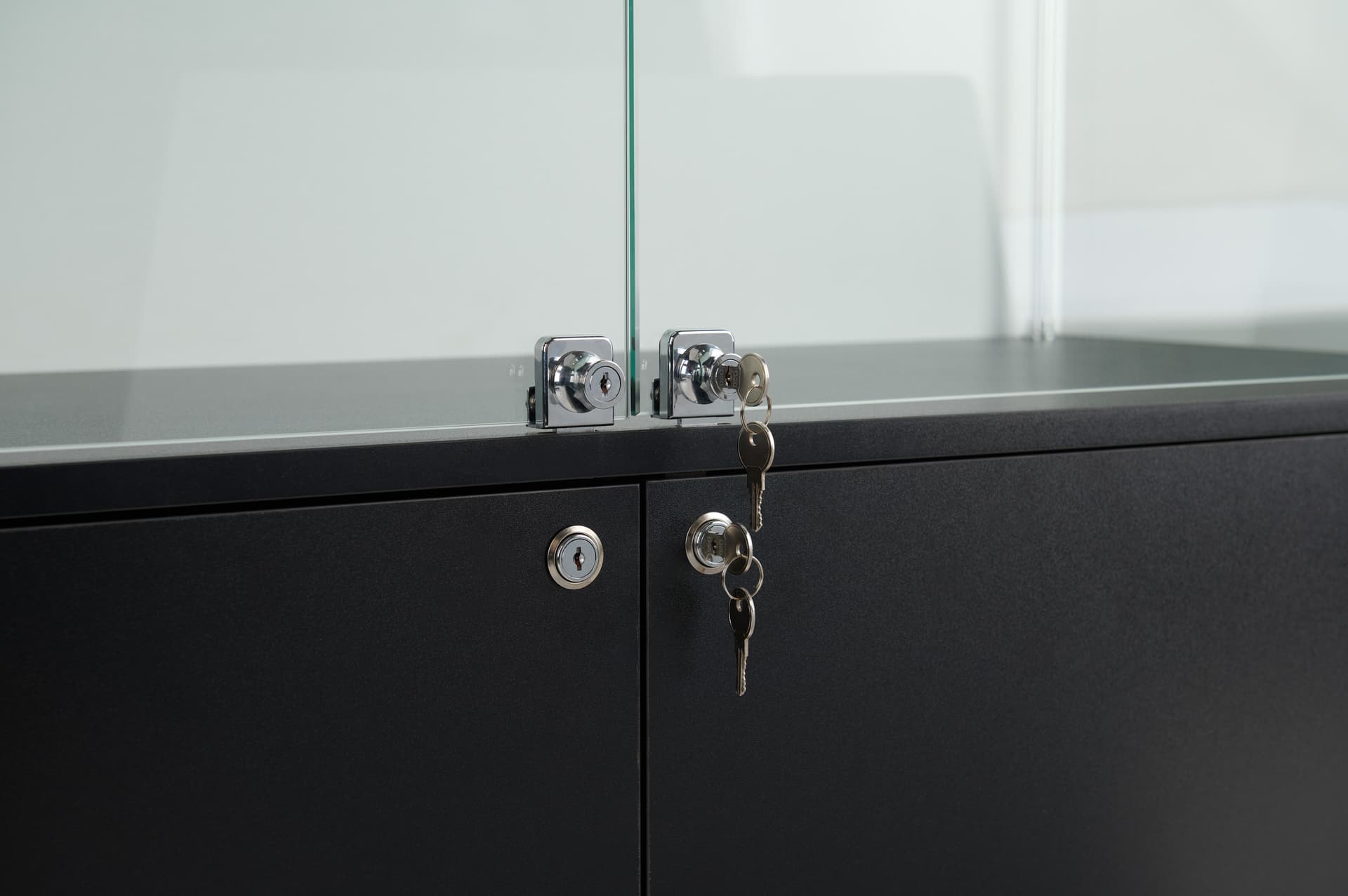 Light up display case with secure display and storage