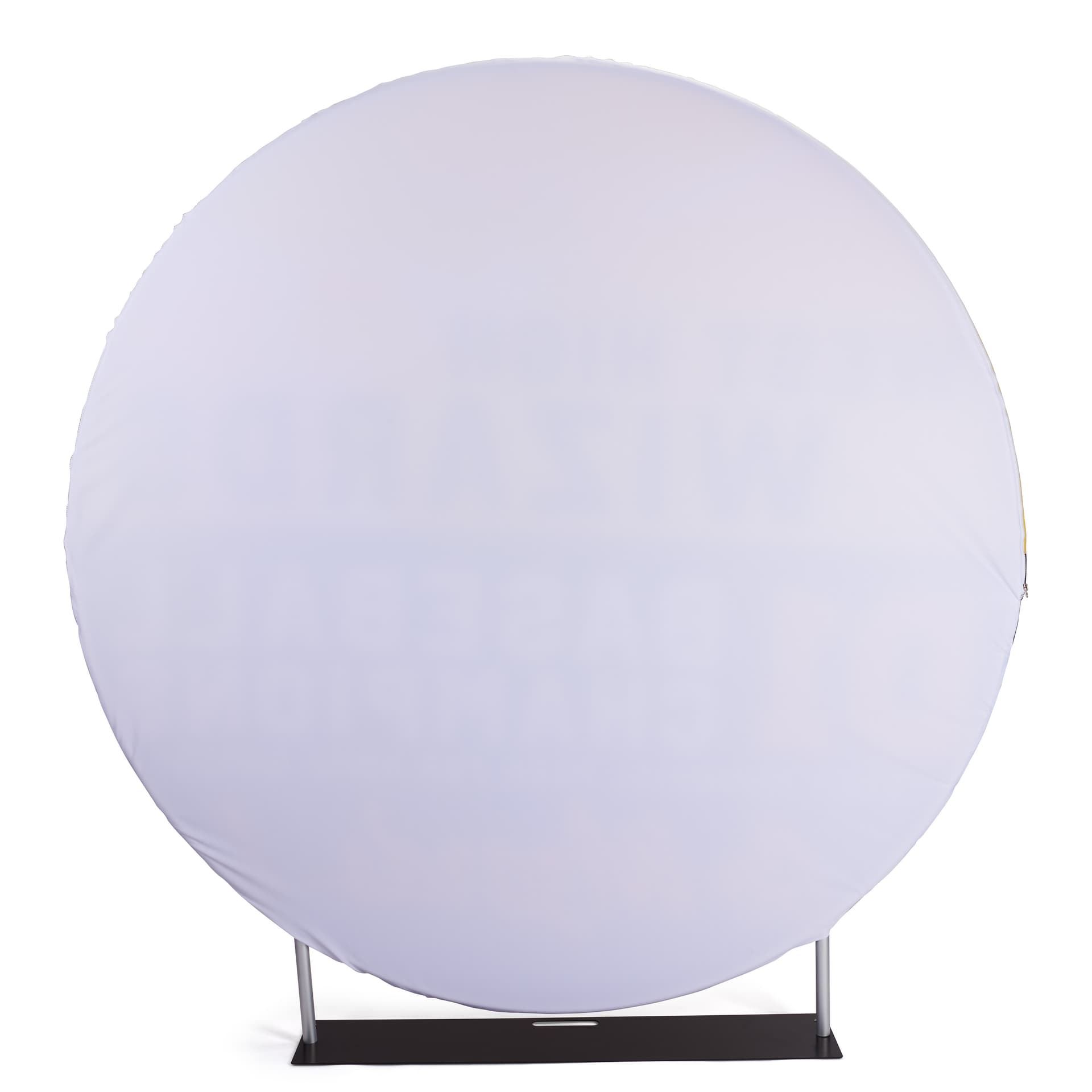 Custom printed seven foot EZ Extend circle backdrop with single-sided printing