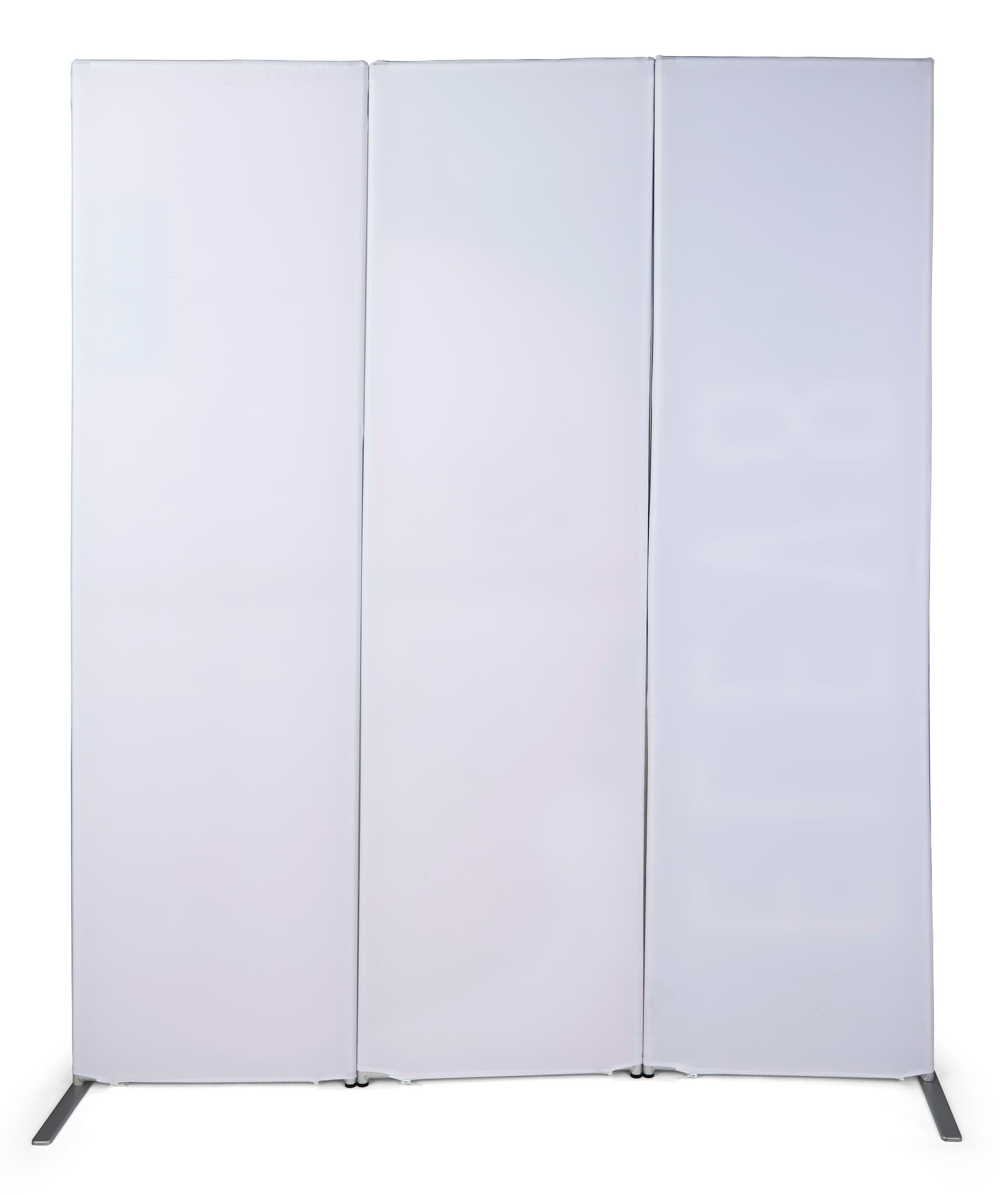 Fabric banner display stand with sturdy aluminum feet