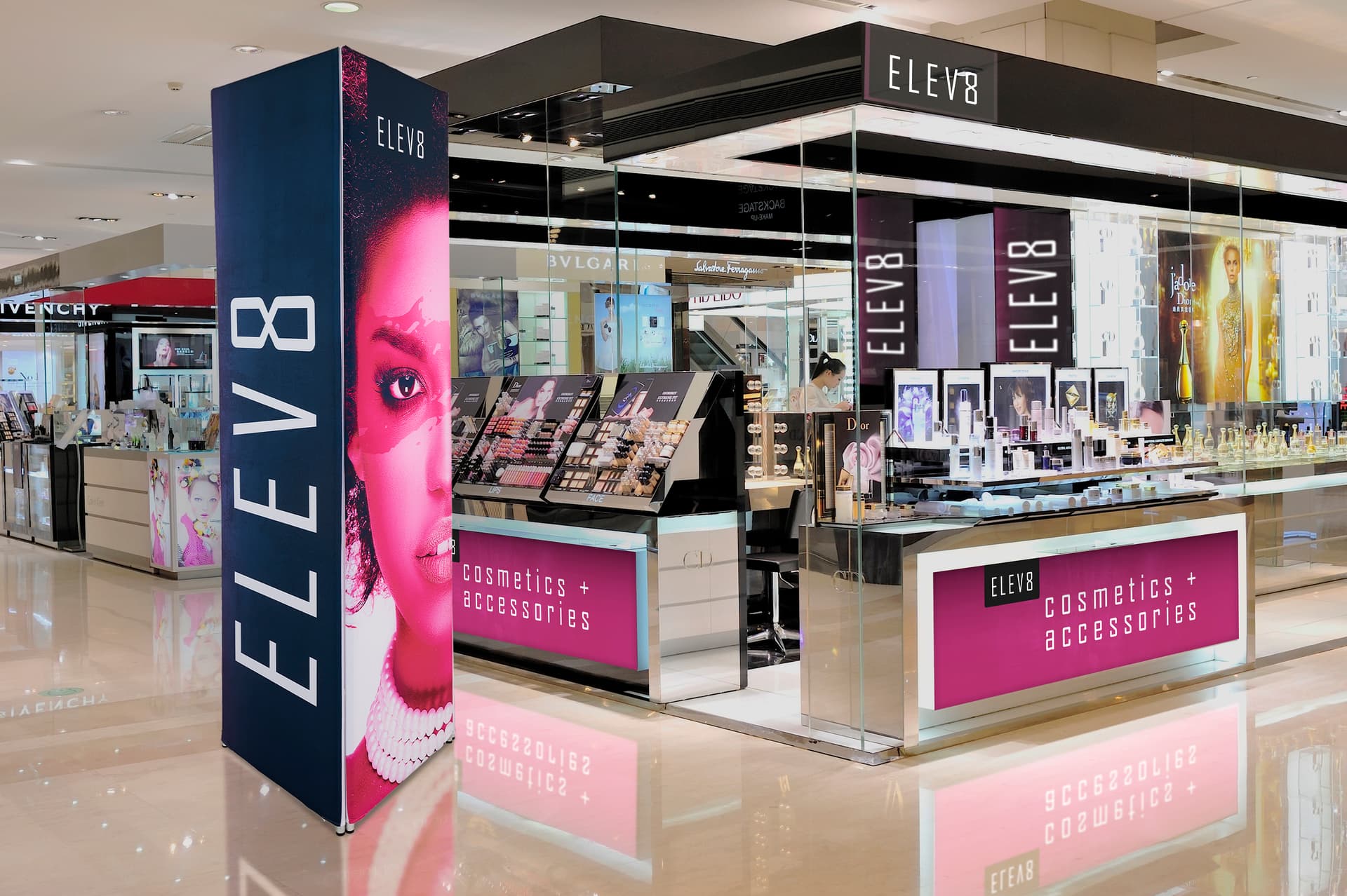Fabric banner display stand with environmentally friendly fabric