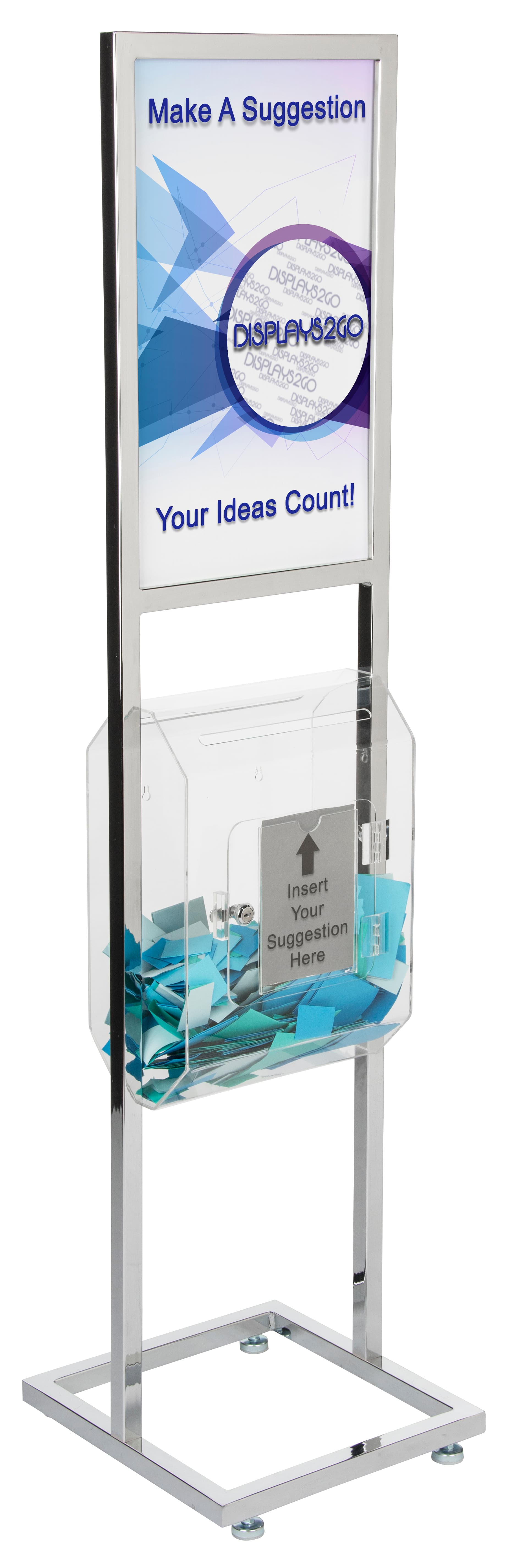 60" Tall Poster Stand with Fundraising Box
