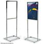 Floor Standing Sign Holder, Top Insert, Double-Sided - Chrome