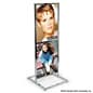 22" x 28" Floor Standing Sign Holder, 2-Tiered, Double-Sided - Chrome 