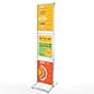 22" x 28" Floor Standing Sign Holder, 3-Tiered, Double-Sided - Chrome 