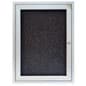 18 x 24 Enclosed Bulletin Board with Locking Door - Silver