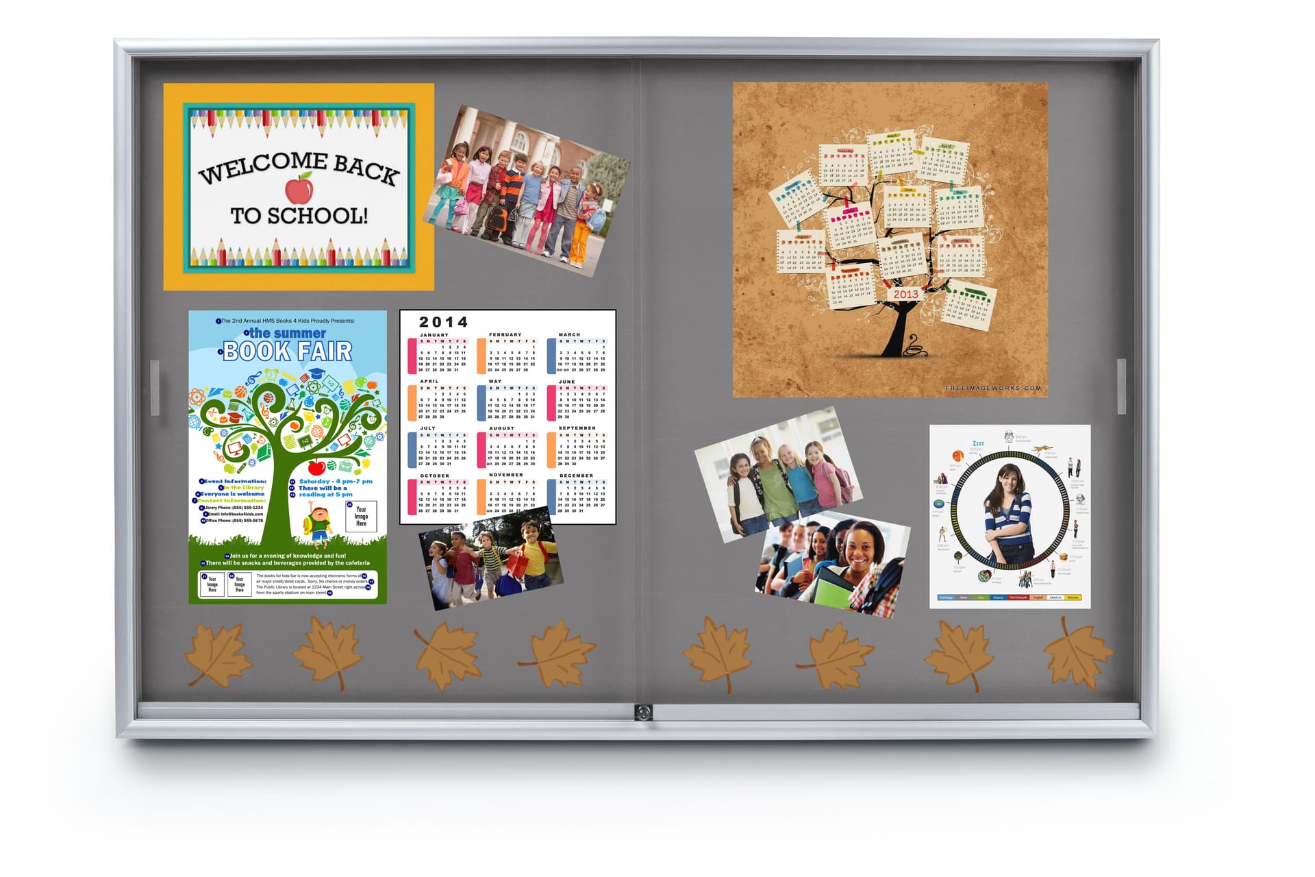 indoor enclosed bulletin board