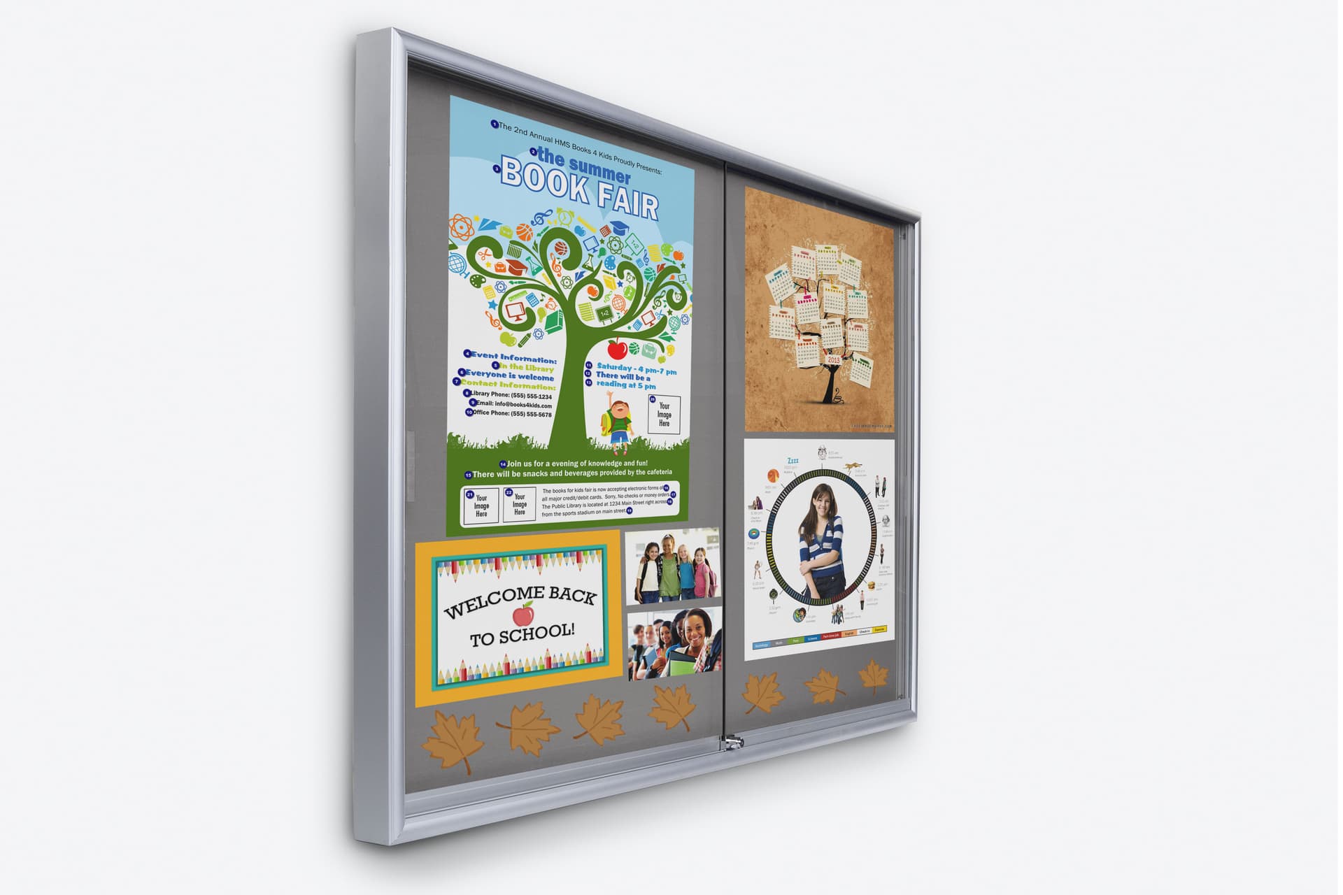 indoor enclosed bulletin board