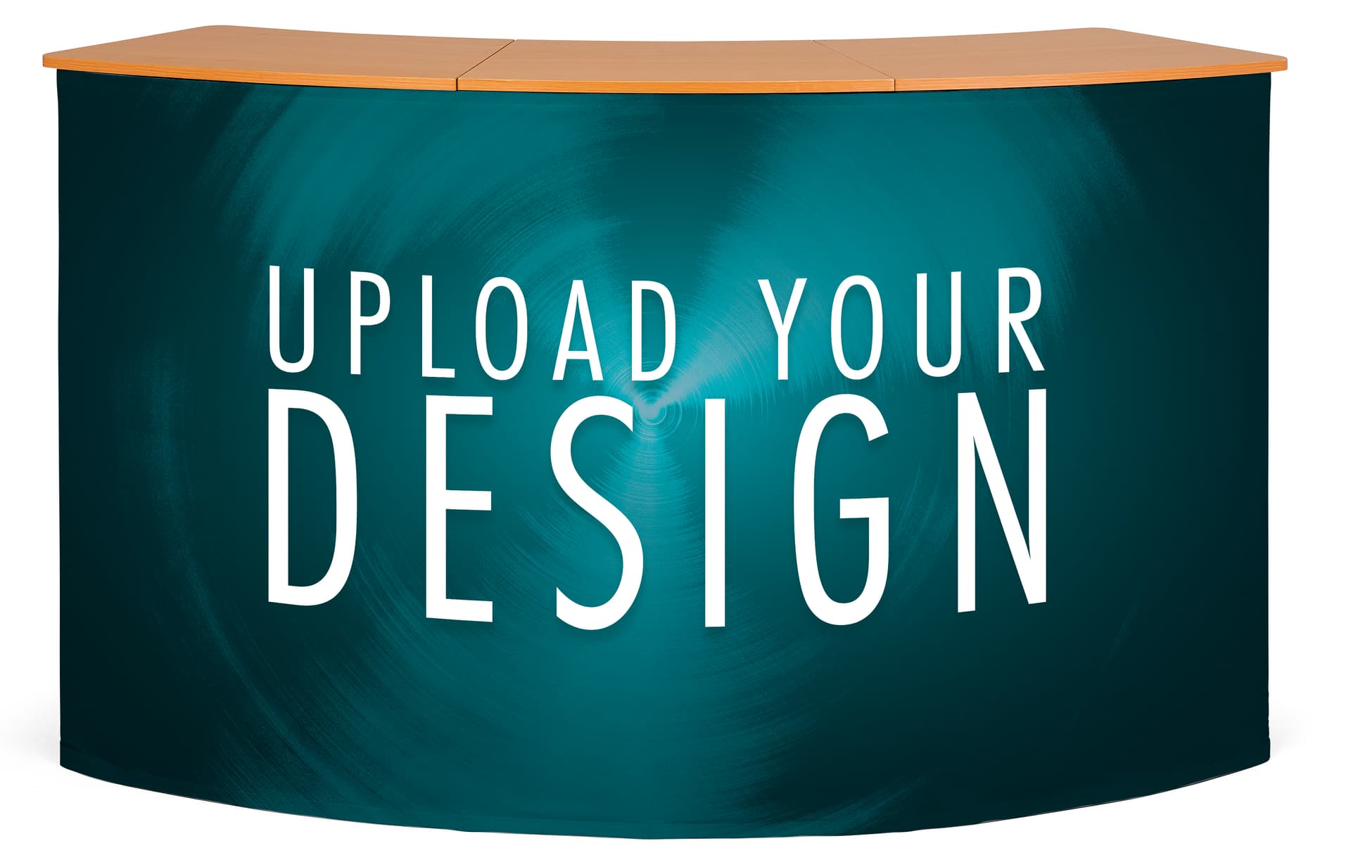 Trade show display counter with custom graphics