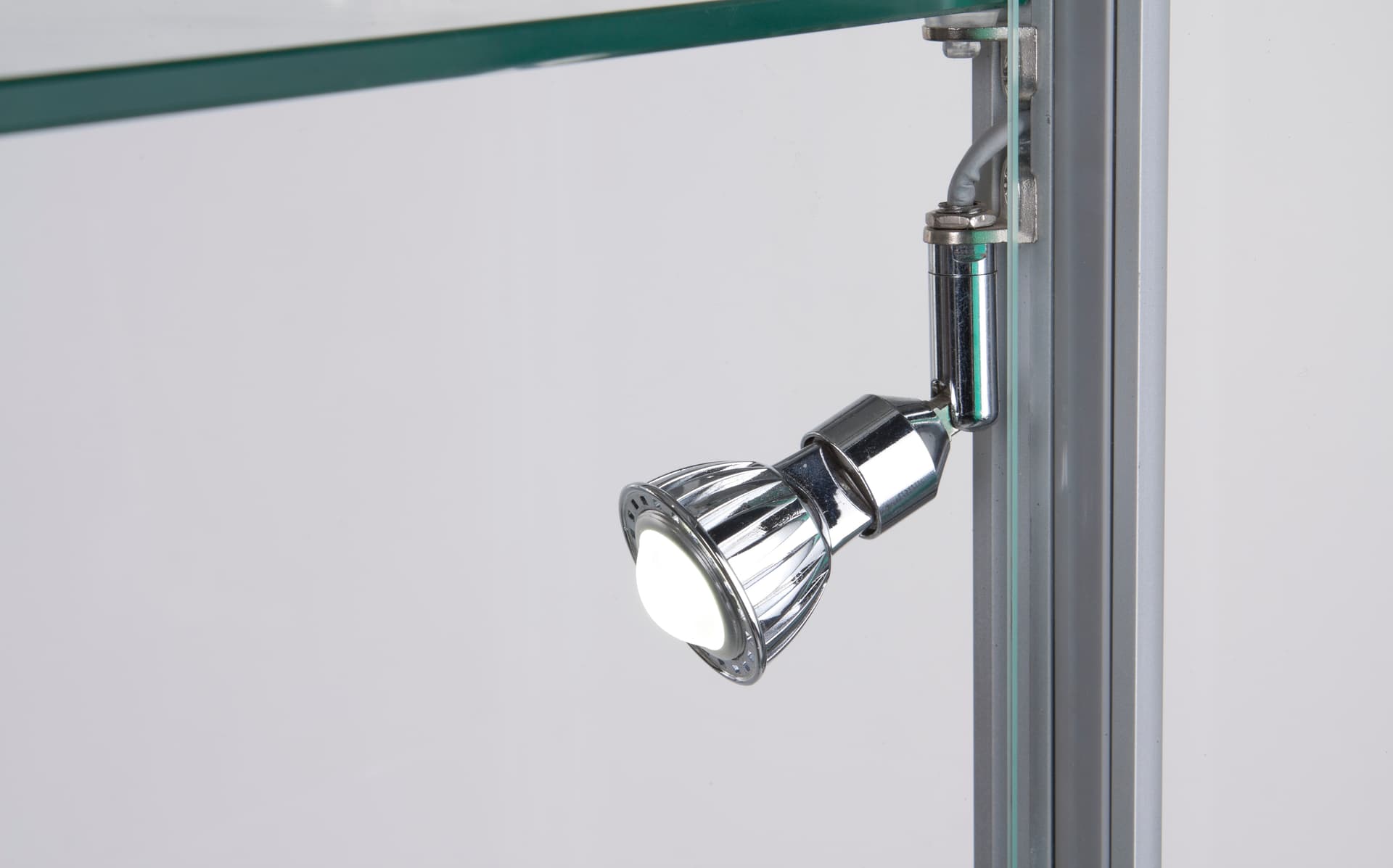 Illuminated Full View Silver Showcase