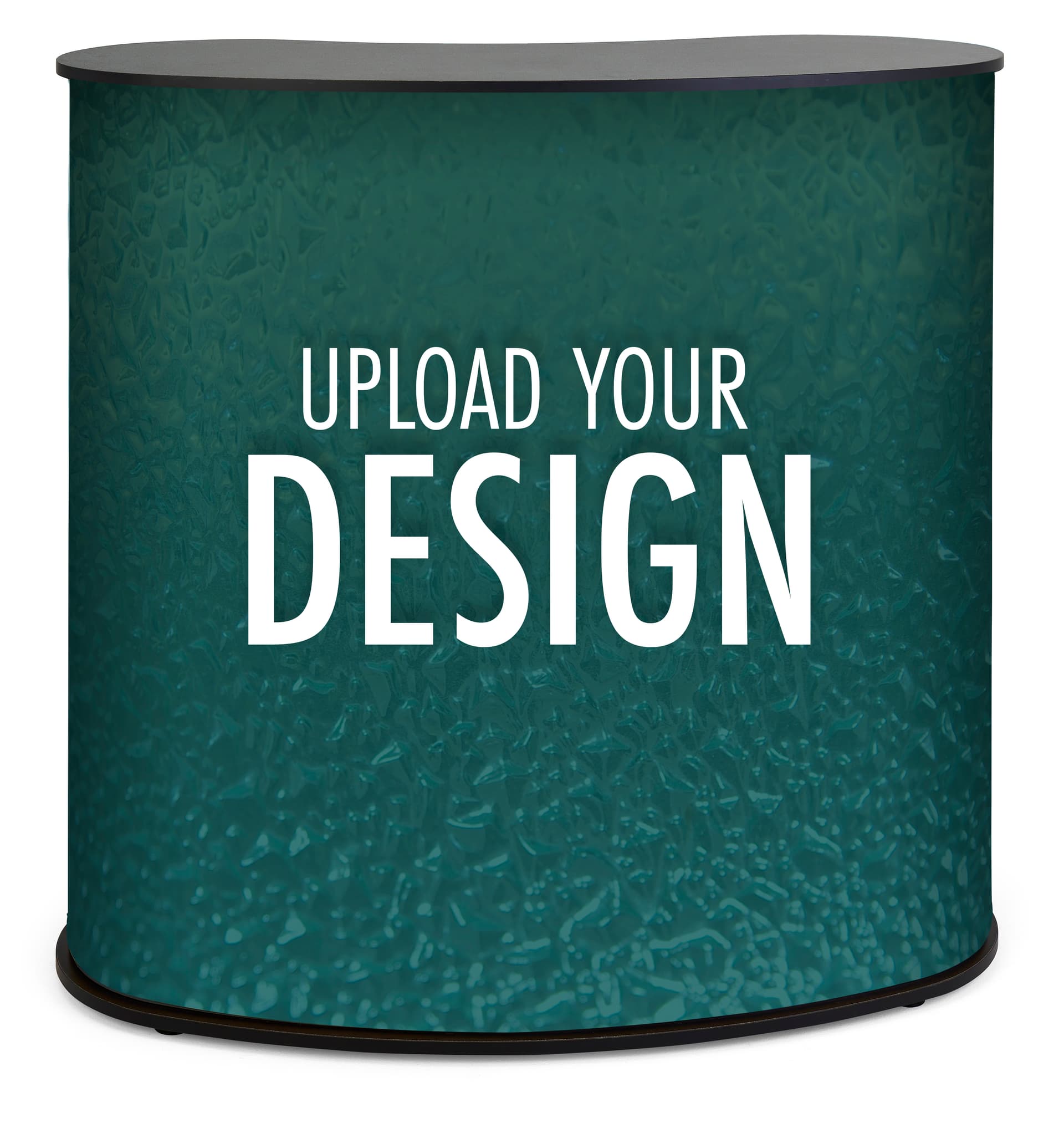 Portable exhibition counter with recycled material fabric graphics