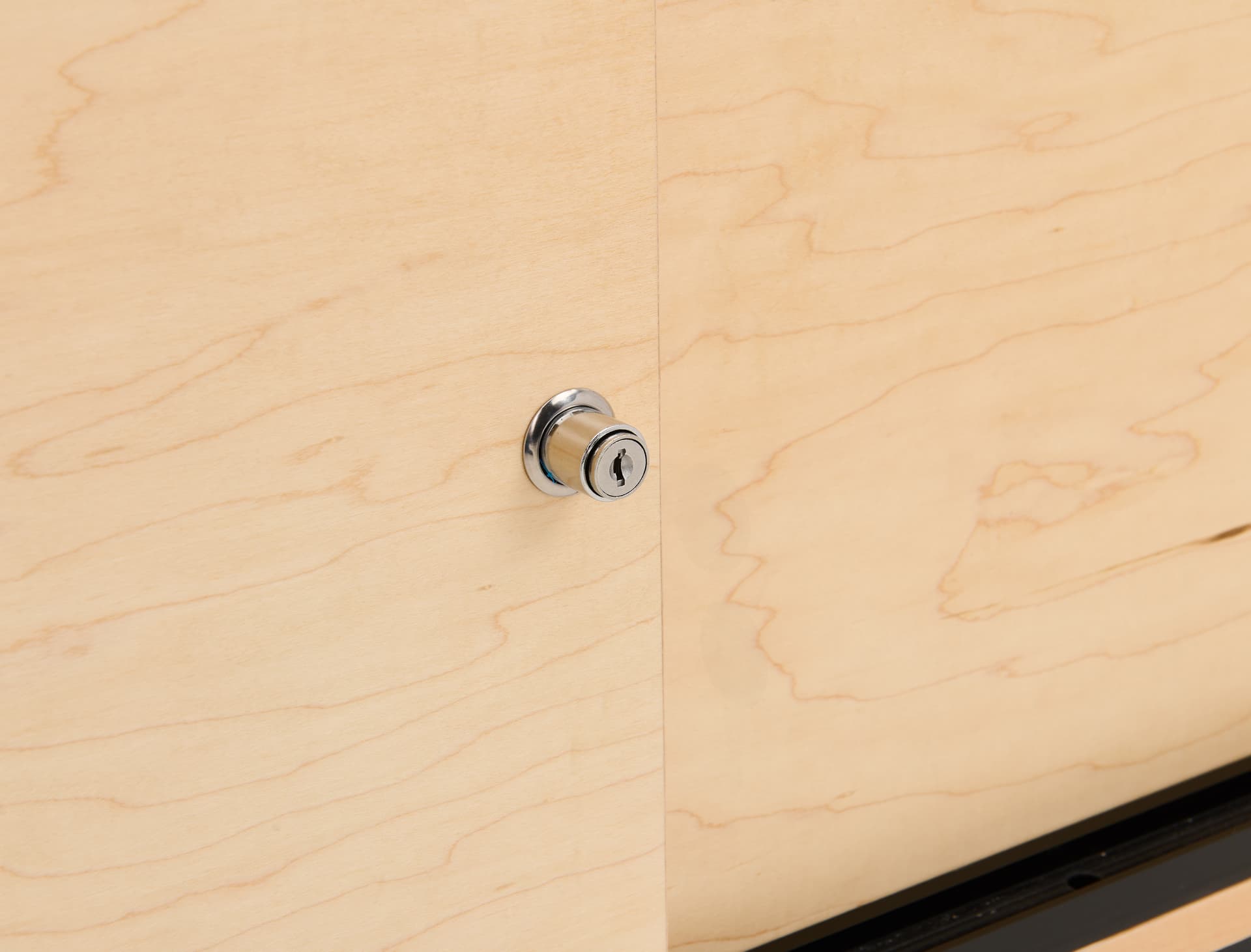 Wooden display counter locking display and storage