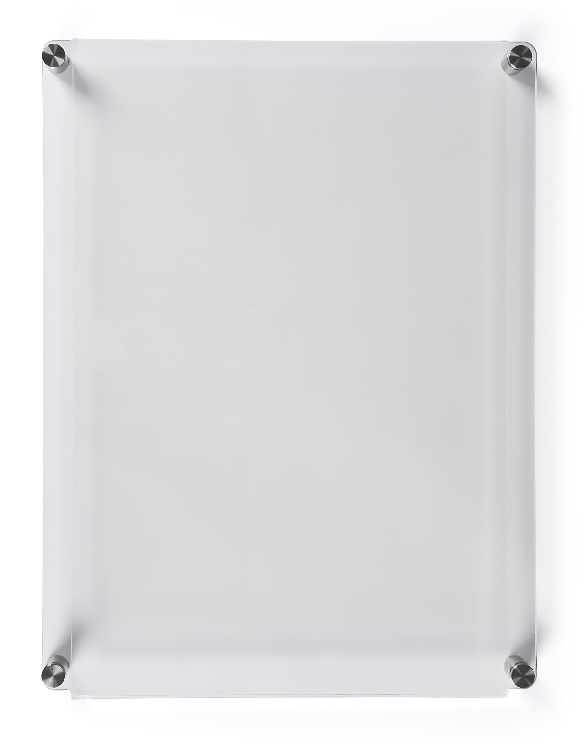Acrylic wall mount sign holder with four holes for wall mounting 