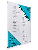 Acrylic wall mount sign holder with standoffs and minimal design 