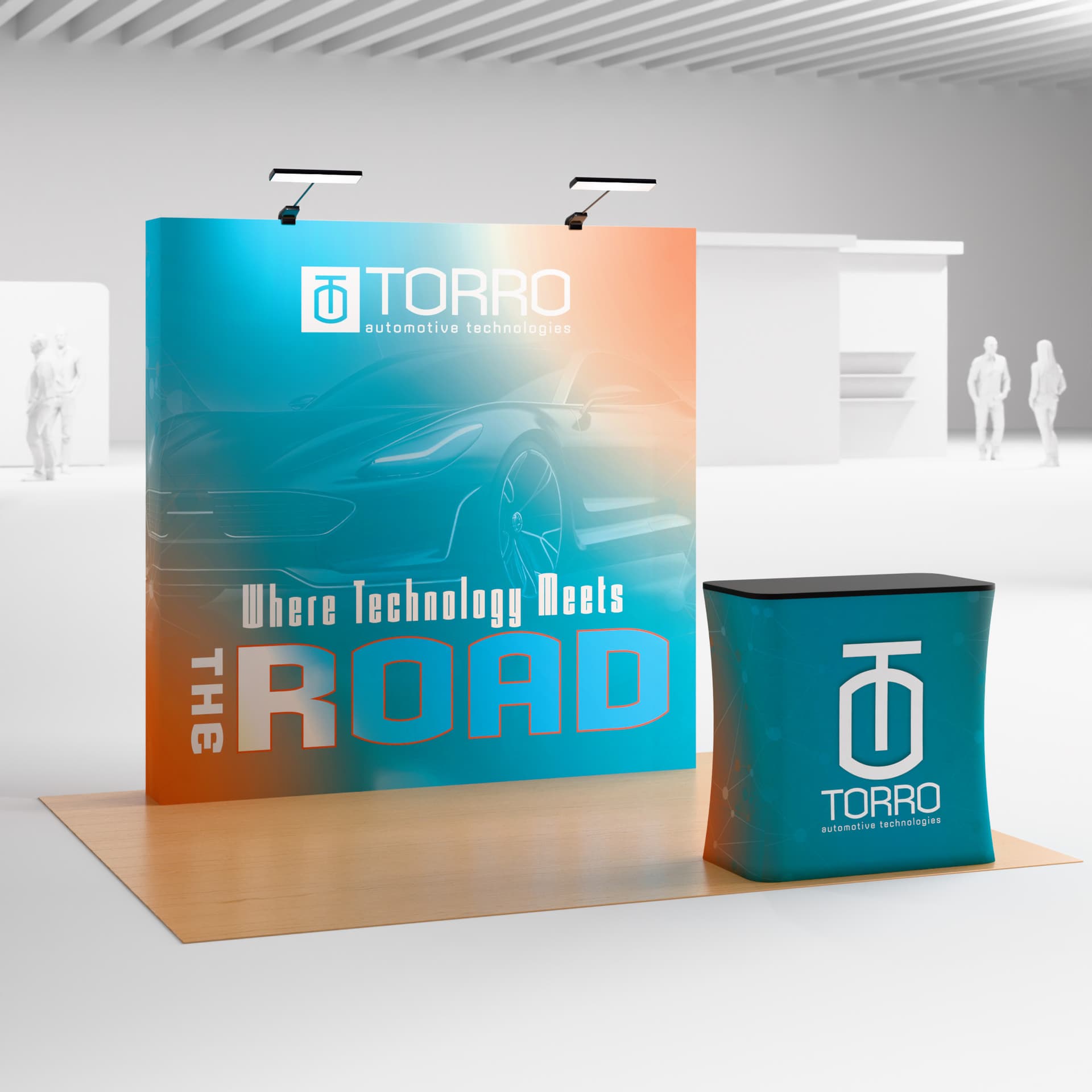Portable pop up booth with full color graphics 