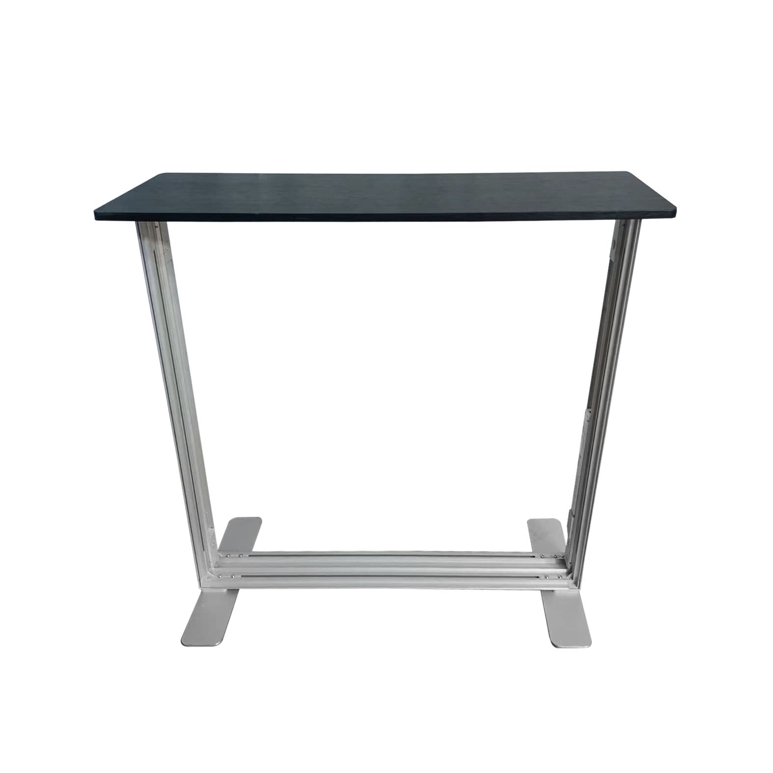 20' SEG light box display with counter features a freestanding counter with black top