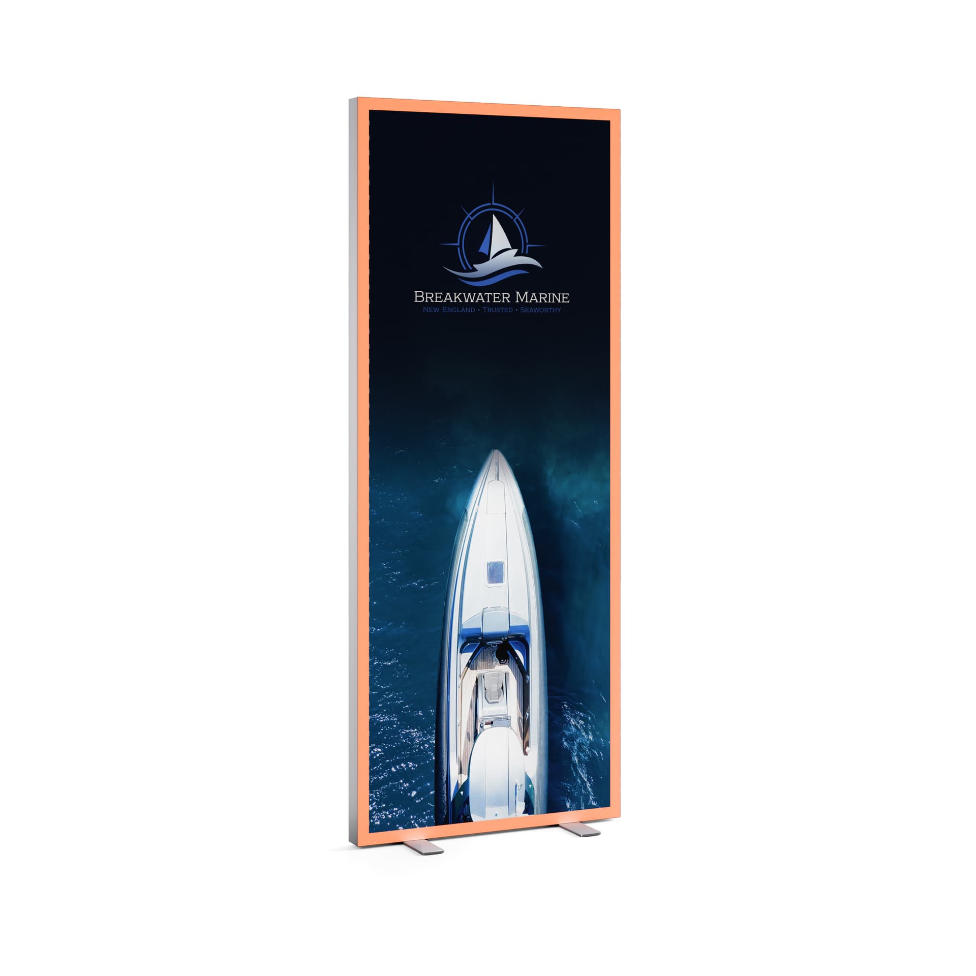 Trade Show Light Box with RGB Frame stands 3' x 8'