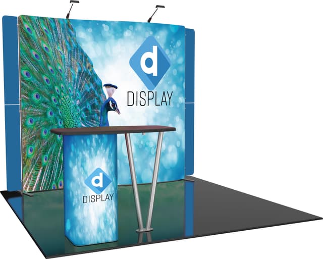 Custom Trade Show Booth | 9.85' x 8.5' Panel with Fabric Counter ...