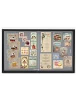 Glass enclosed notice board with aluminum frame with restaurant notices