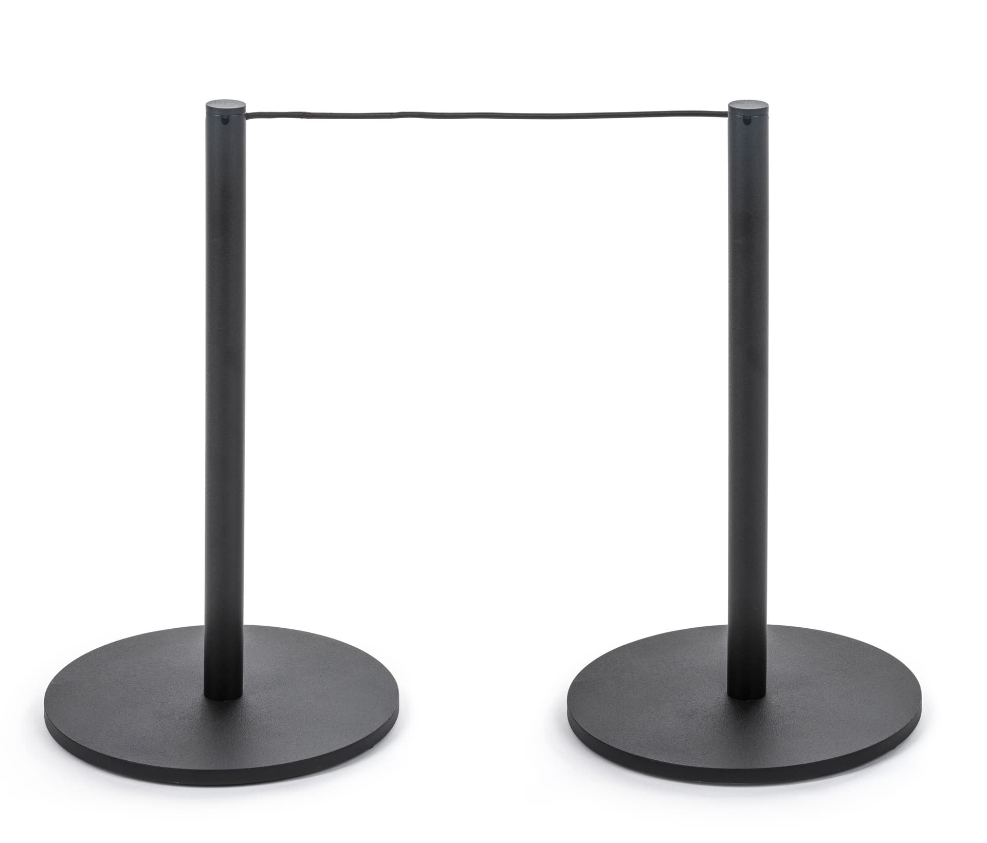 2 Connected Posts of the 8-Barrier Black Low Profile Stanchion System