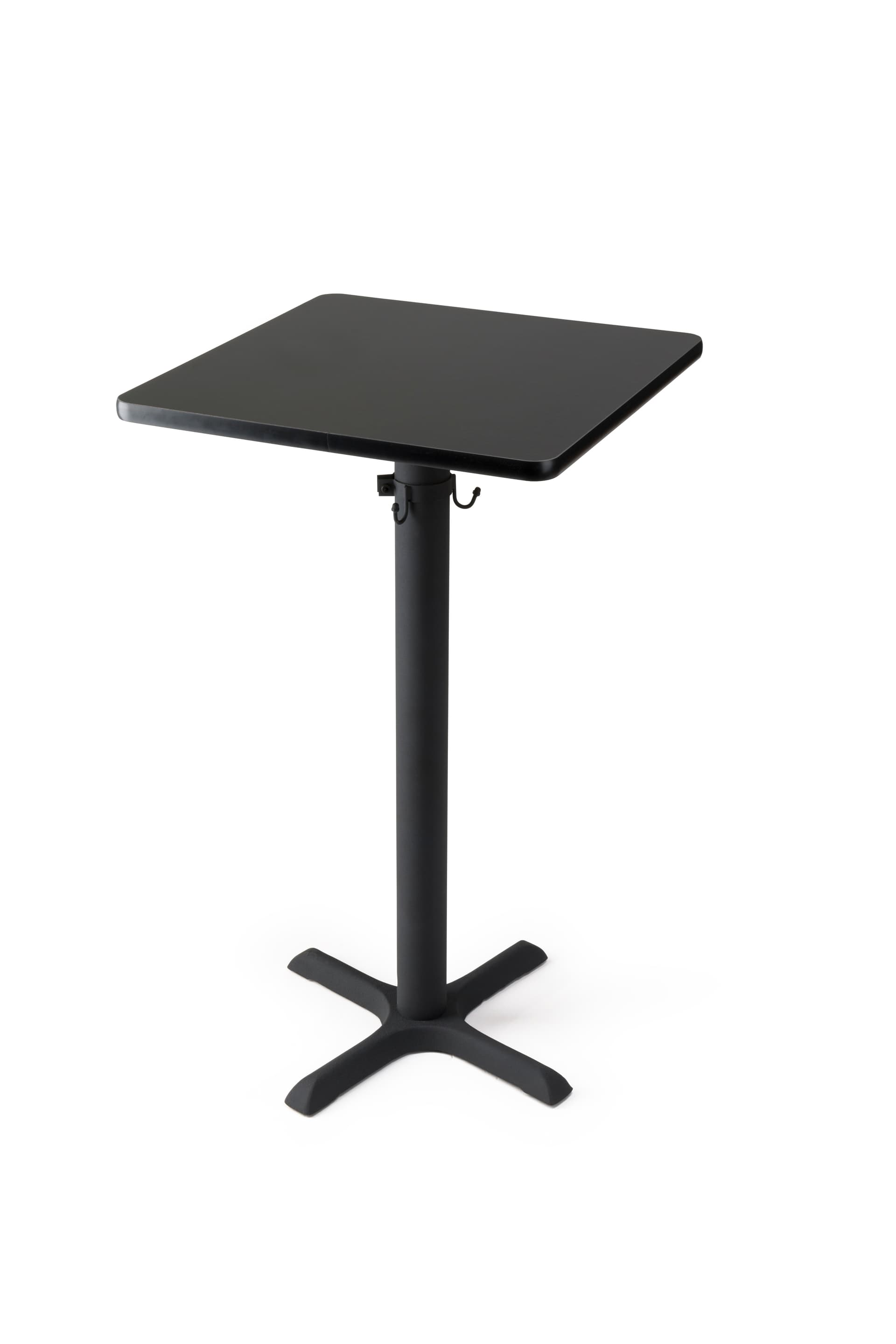 Tall square highboy table in modern styling