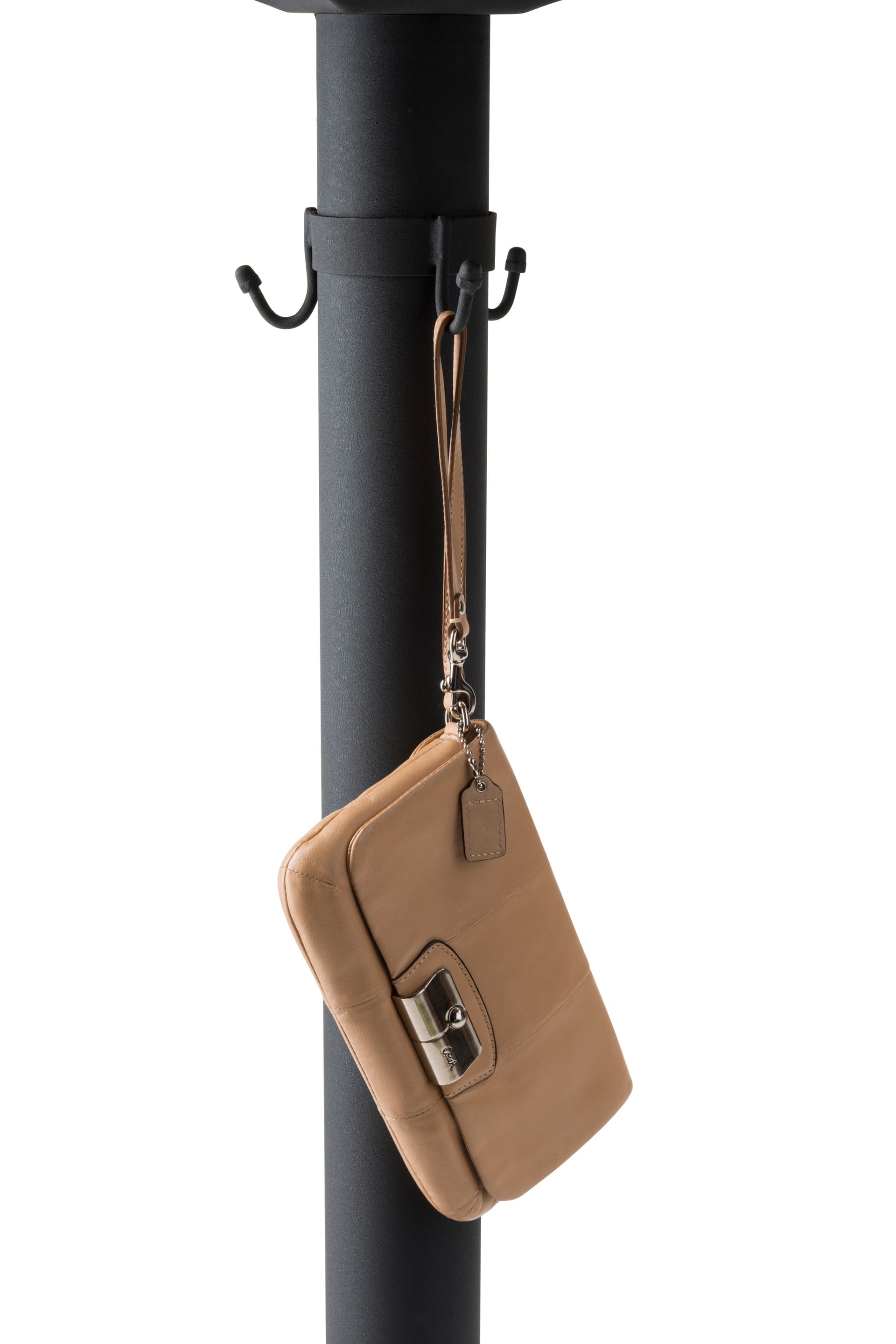 Square top pub table with convenient hanging hooks