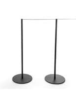 2 Attached Posts and Rope of the 8-Barrier Black Gallery Stanchion System
