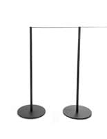 2 Attached Posts and Rope of the 10-Stanchion Black Museum Barrier System