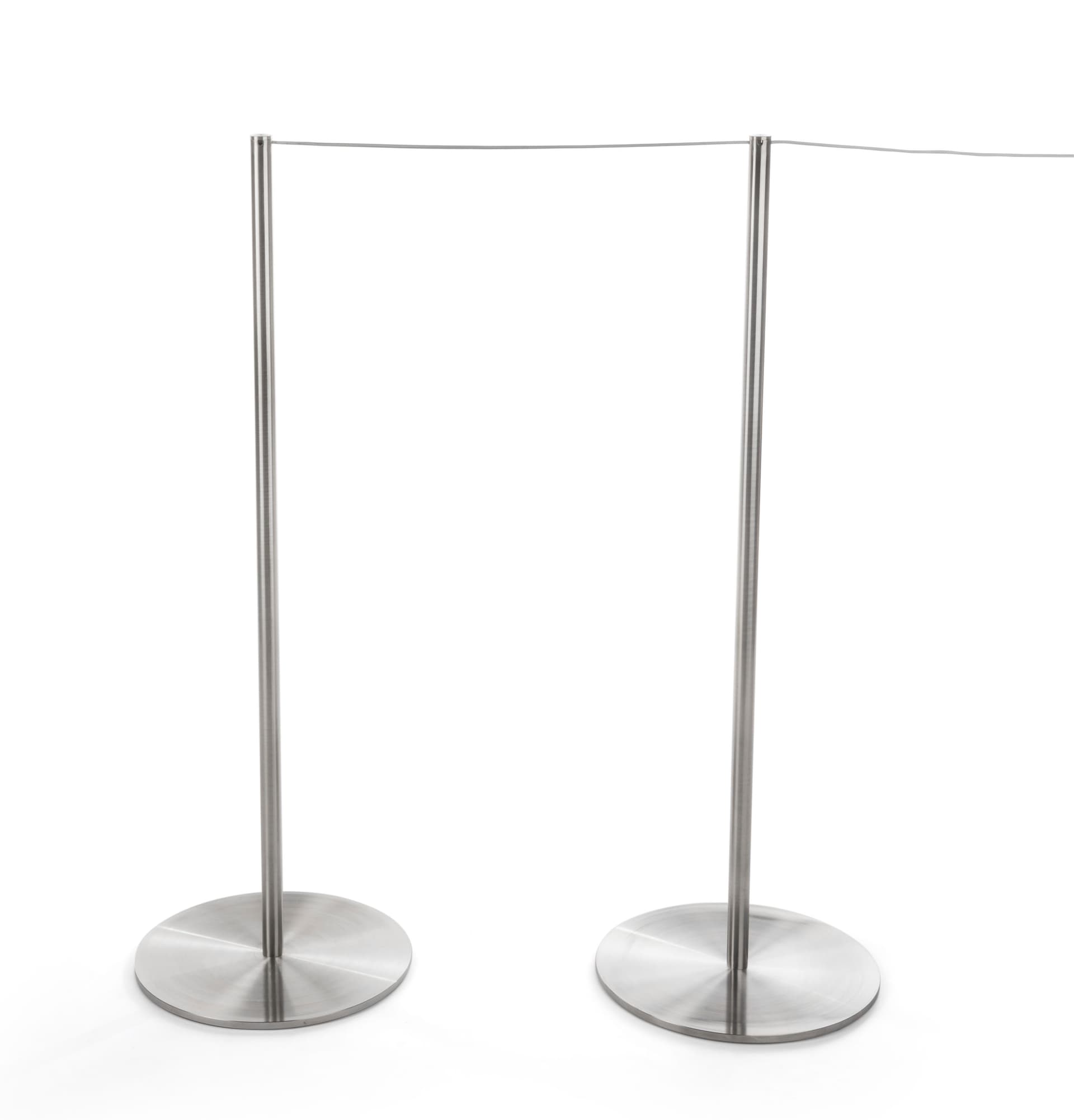 2-Post Section of the 8-Barrier Silver Gallery Stanchion Set