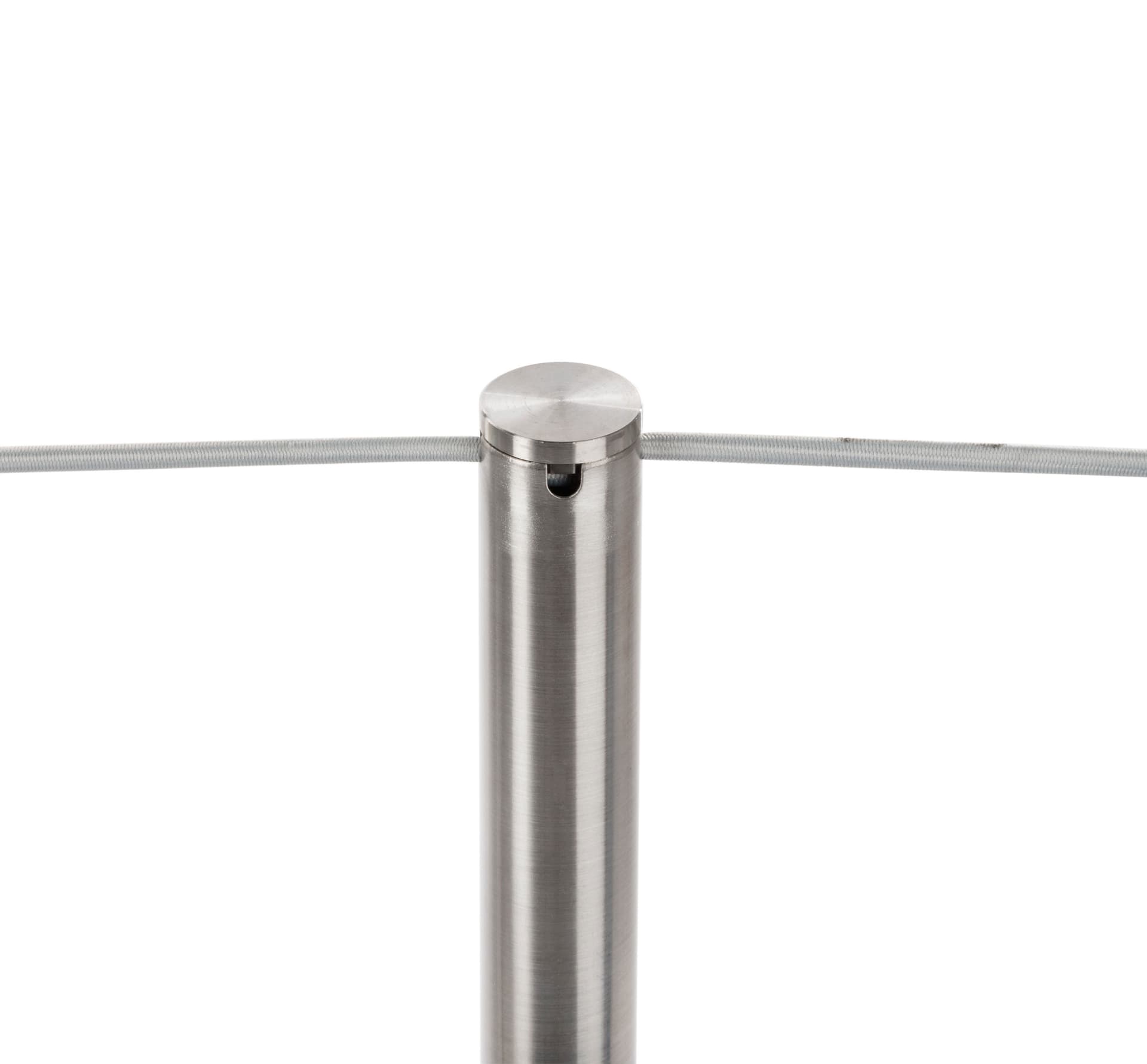 Top of Post on the 8-Barrier Silver Gallery Stanchion Set