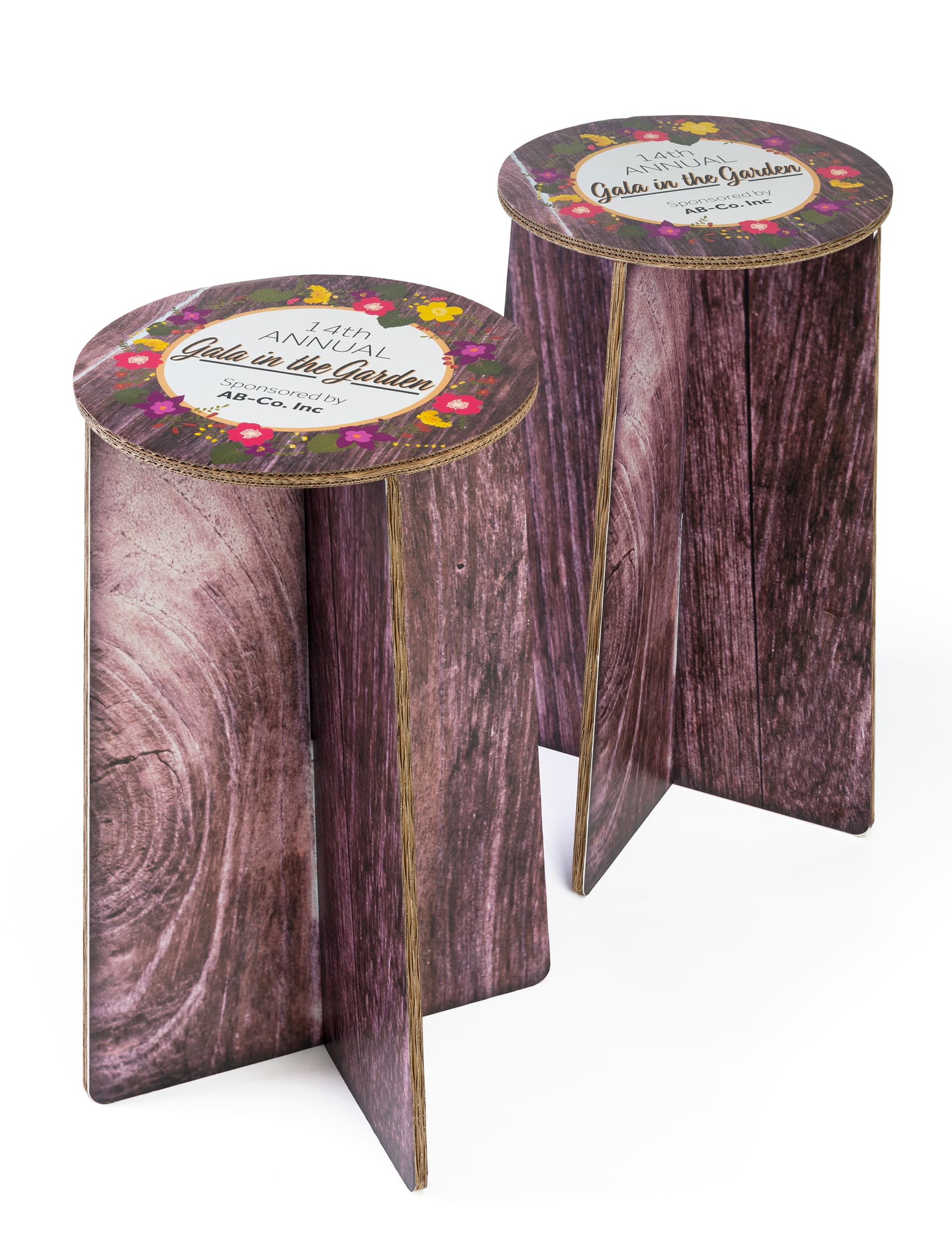 Branded Cardboard Party Stools | Custom Printed Set of 2 | Displays2Go