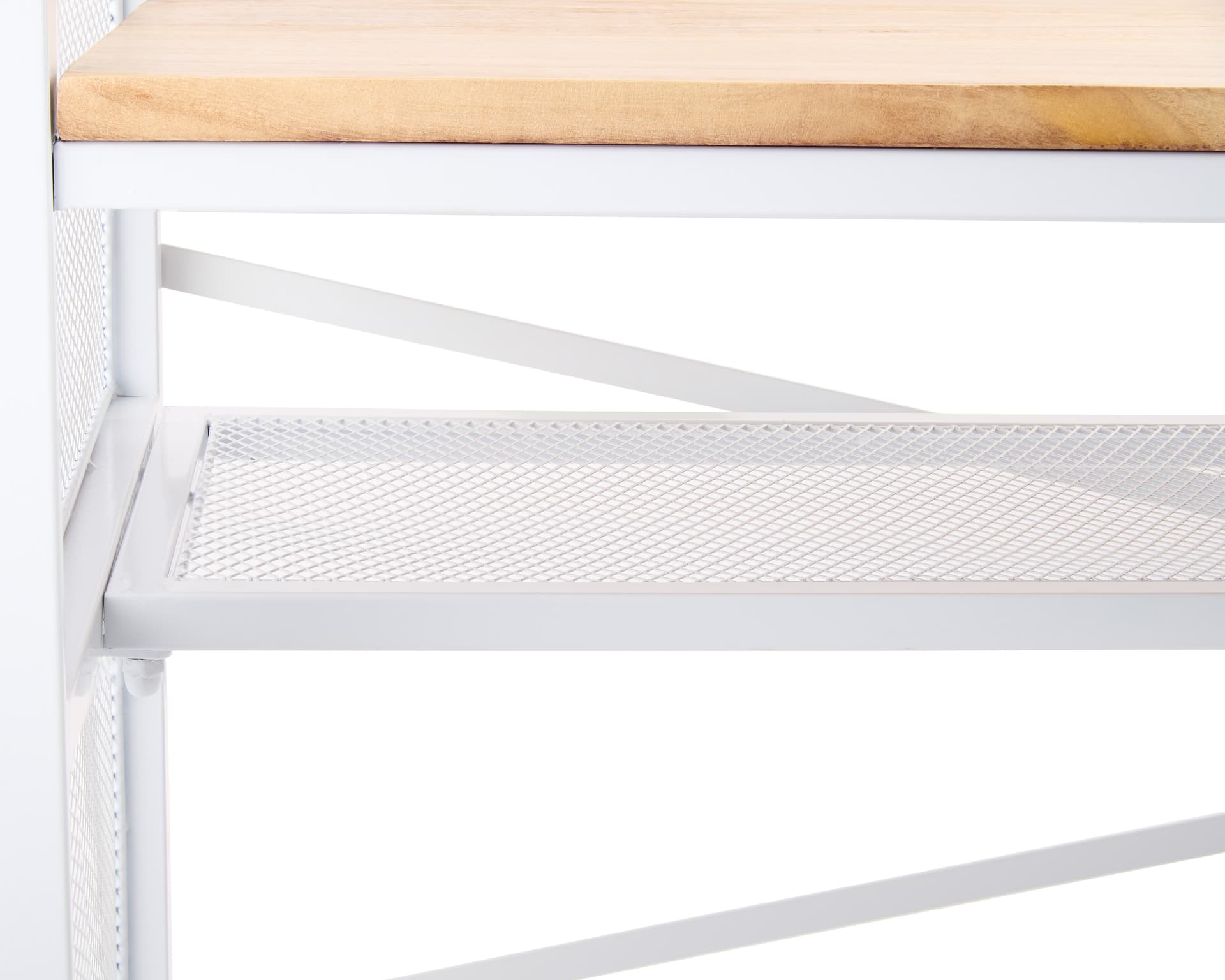 Counter Height Bar Table with Paulownia Wood Shelving