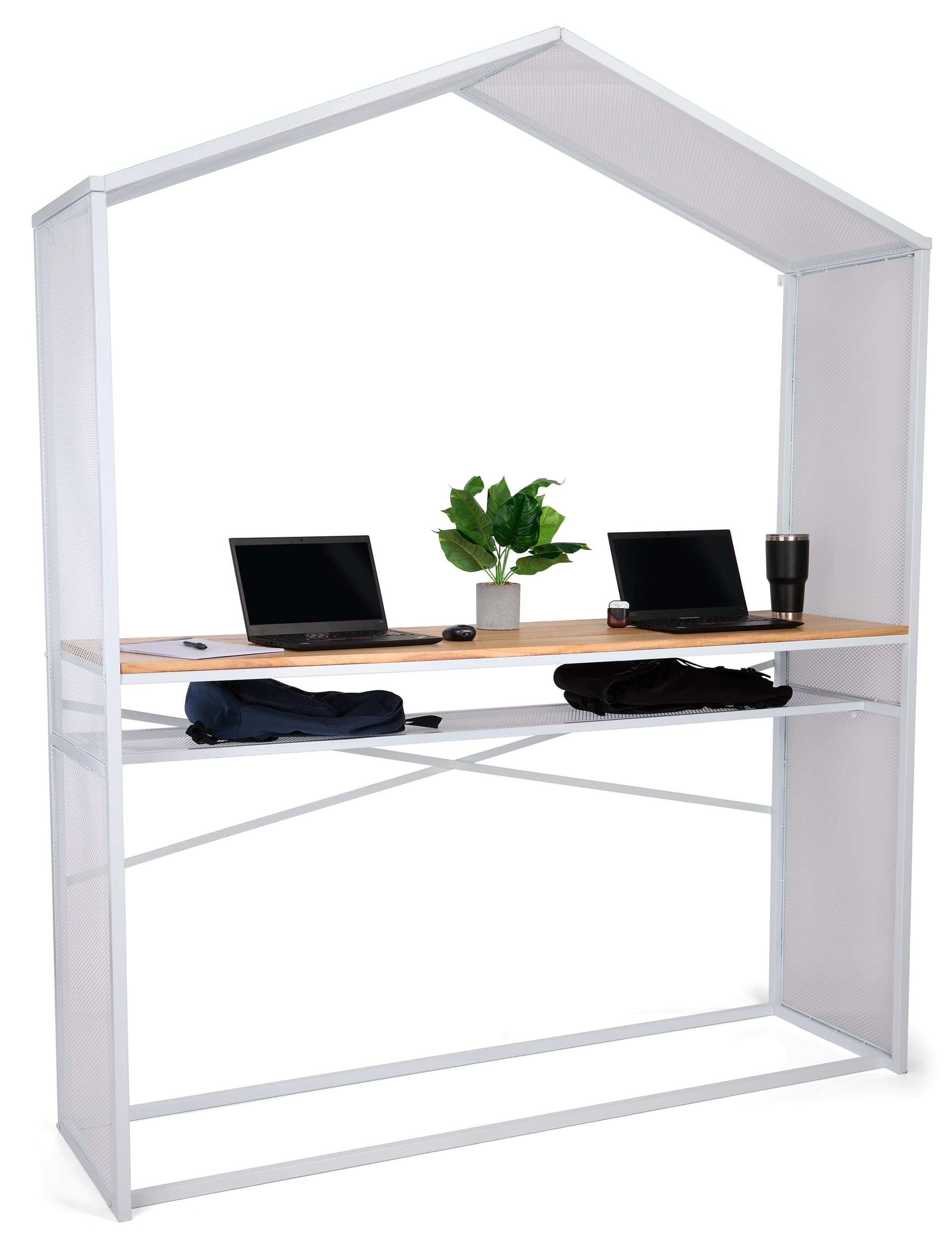 Counter Height Bar Table with Work Desk Features