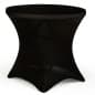 31 x 29 Round Folding Cocktail Table with Fitted Stretch Tablecloth - Black