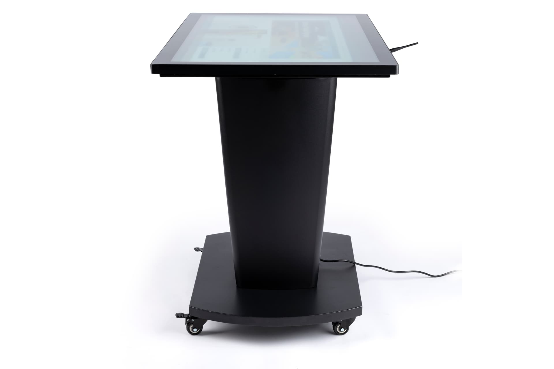 Steel interactive touch table base with powder coated finish