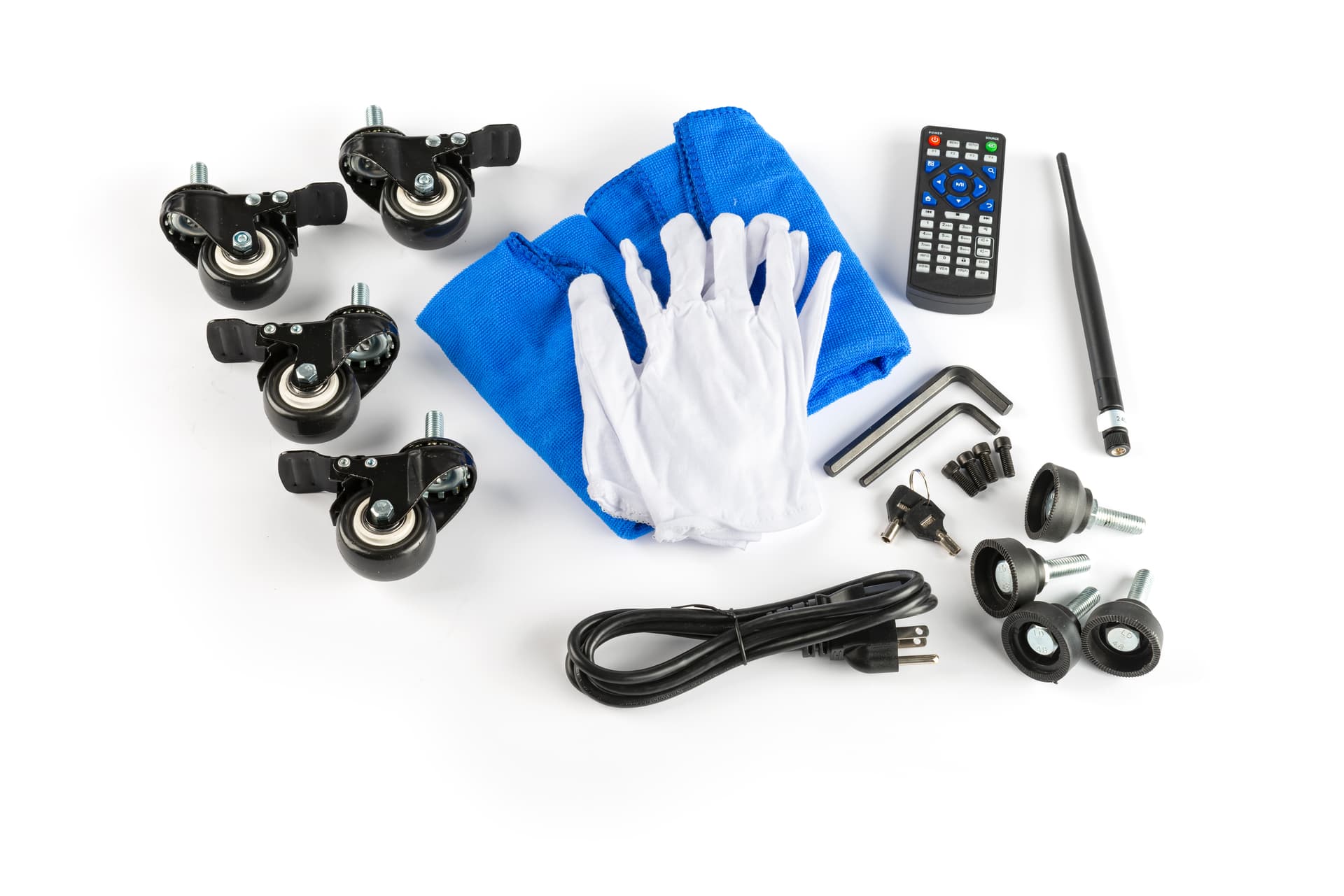 Interactive touch table with foot levelers and rolling casters