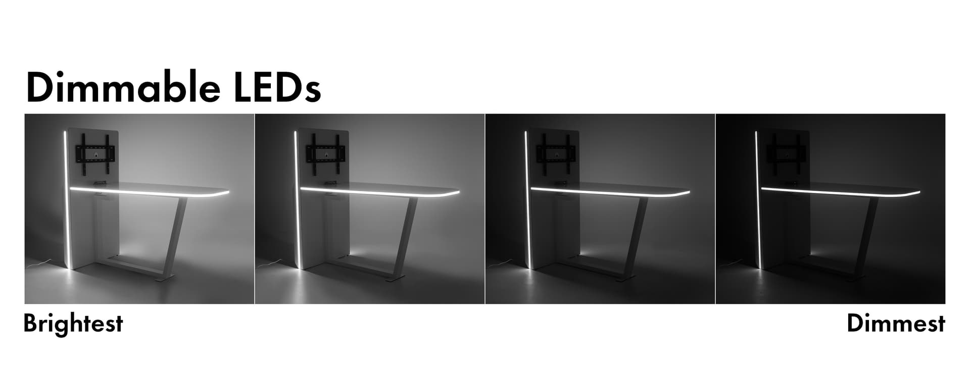 Multimedia conference table with brightness variation 